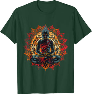 Meditation Hindu Zen Buddha Mandala Spiritual Buddhist T-Shirt - T-Shirt | Forest