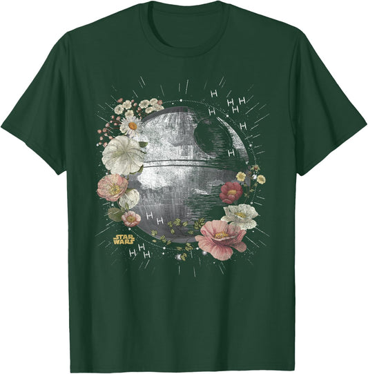Star Wars Floral Death Star T-Shirt - T-Shirt | Forest