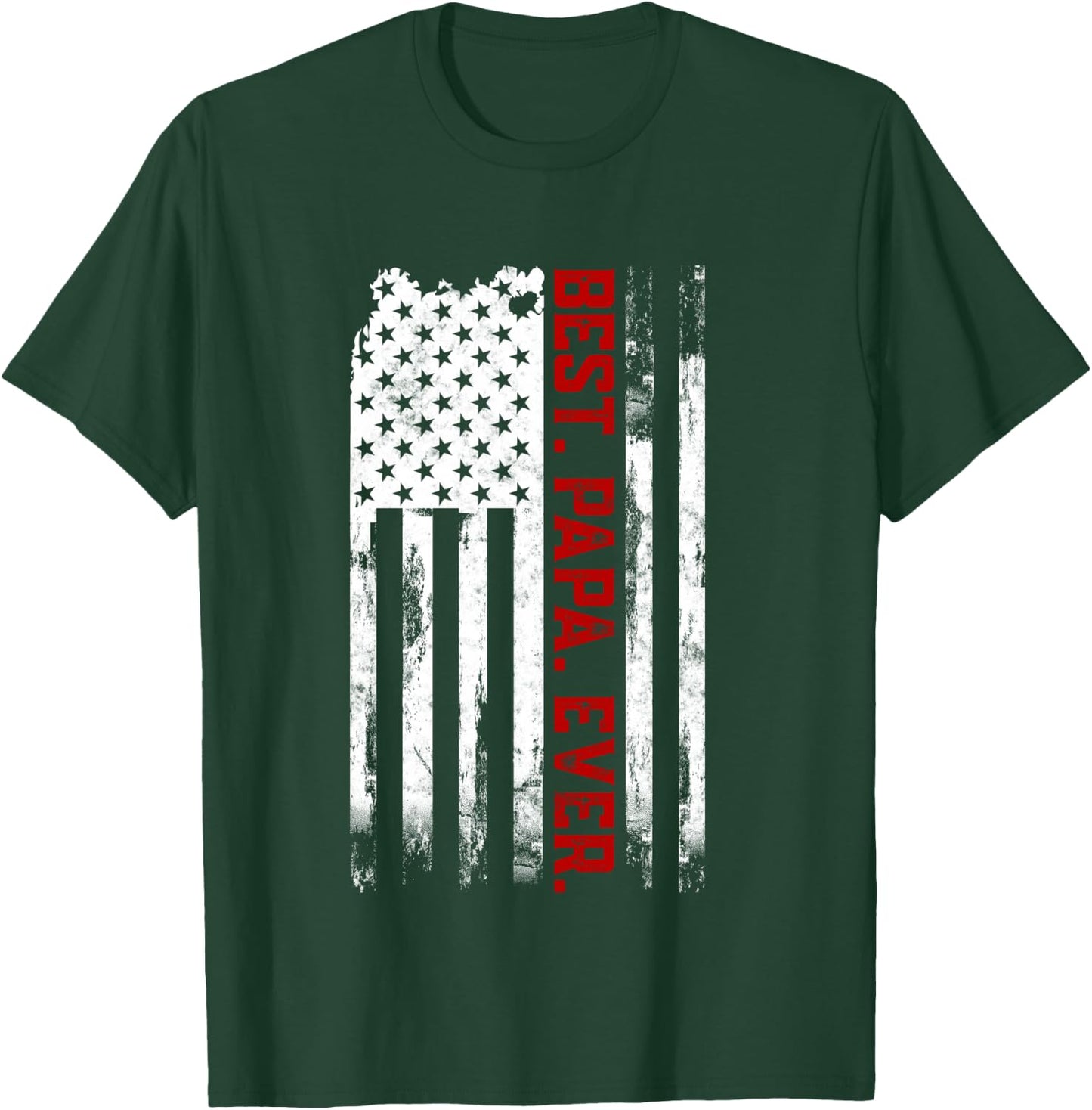 Best Papa Ever American USA flag Father’s Day Gift Papa T-Shirt - T-Shirt | Forest