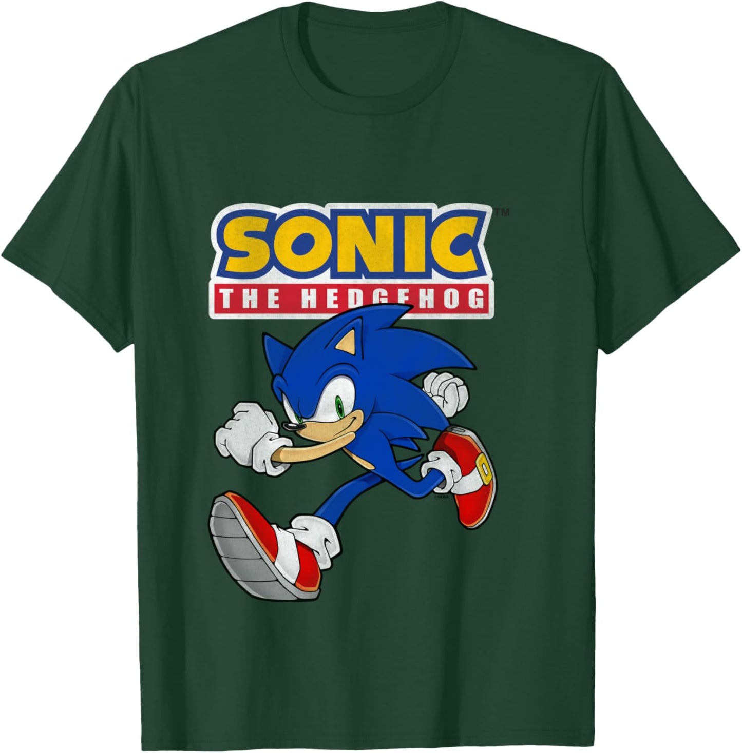 Sonic The Hedgehog Running Sonic Cool Portrait Vintage T-Shirt - T-Shirt | Forest