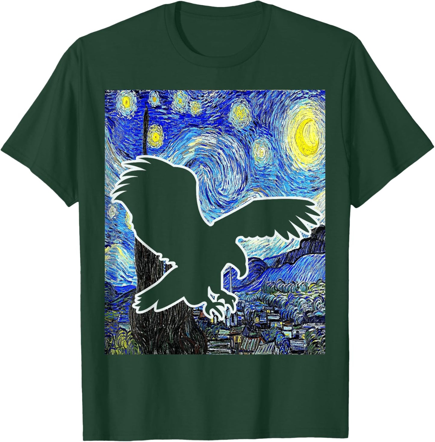 Eagle Starry Night Eagle Lover Van Gogh Eagle Birdwatching T-Shirt - T-Shirt | Forest