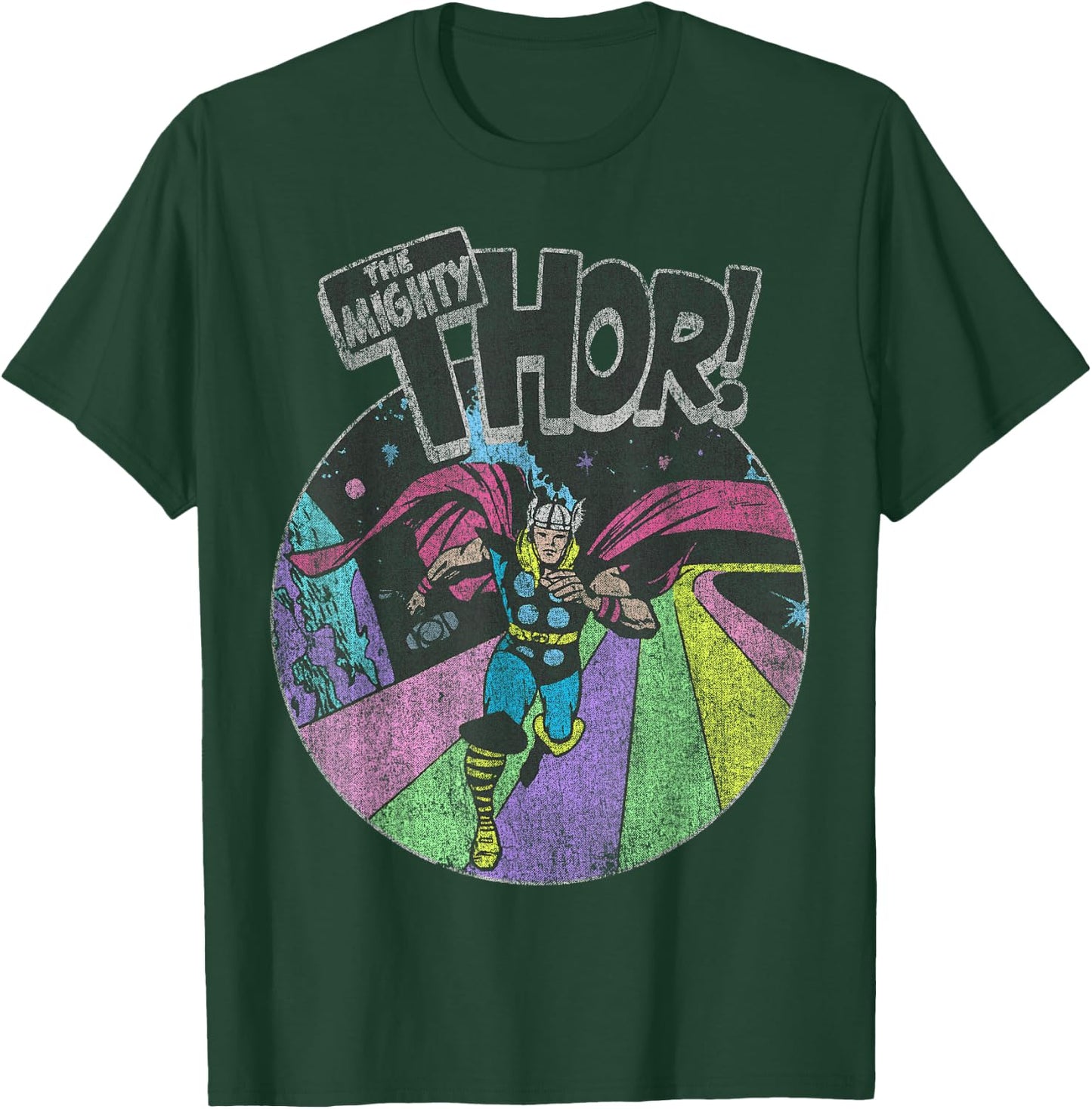 Marvel Avengers The Mighty Thor Distressed Retro Portrait T-Shirt - T-Shirt | Forest