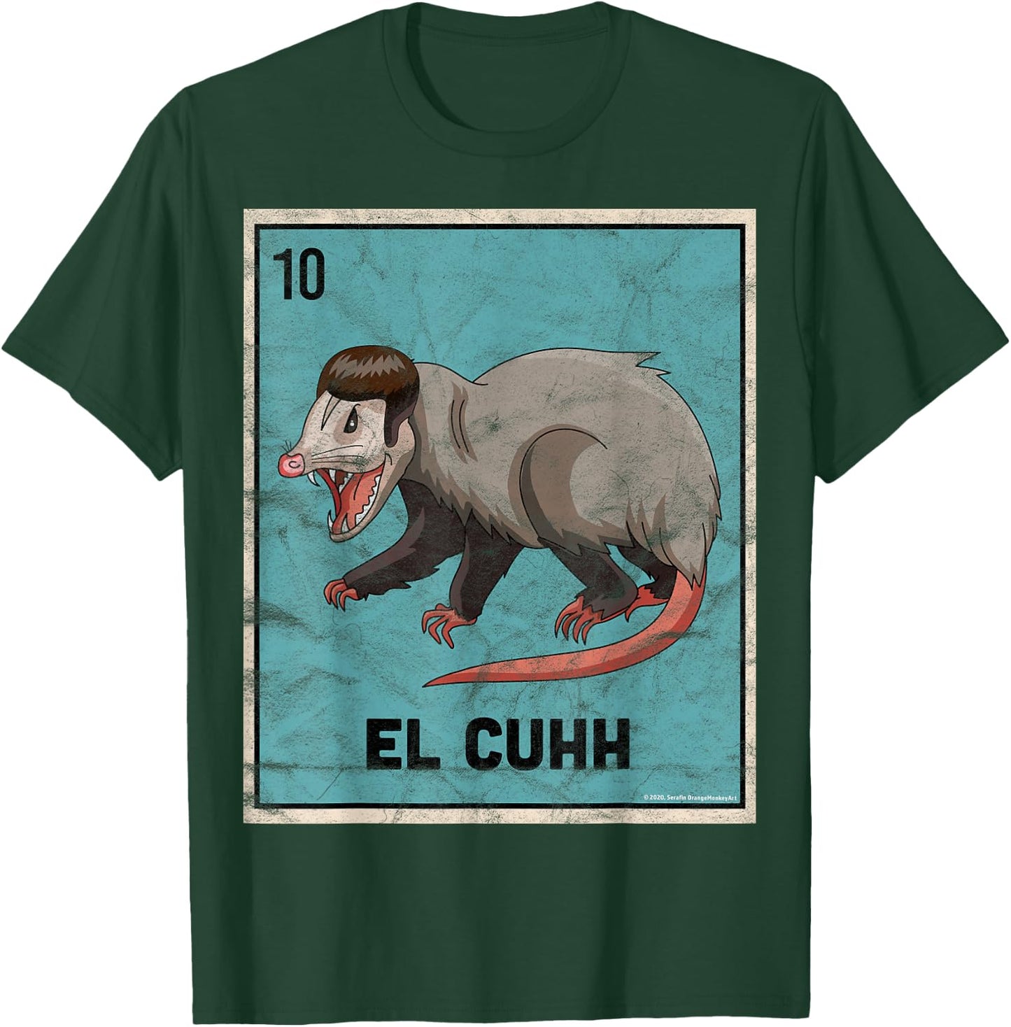El Cuhh Takuache Cuh Opossum Funny Mexican Playing Card T-Shirt - T-Shirt | Forest