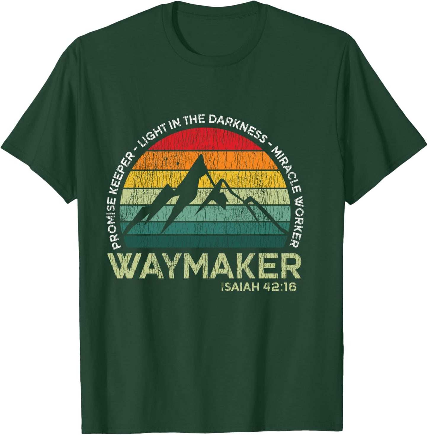 Vintage Waymaker Promise Keeper Miracle Worker Christian T-Shirt - T-Shirt | Forest