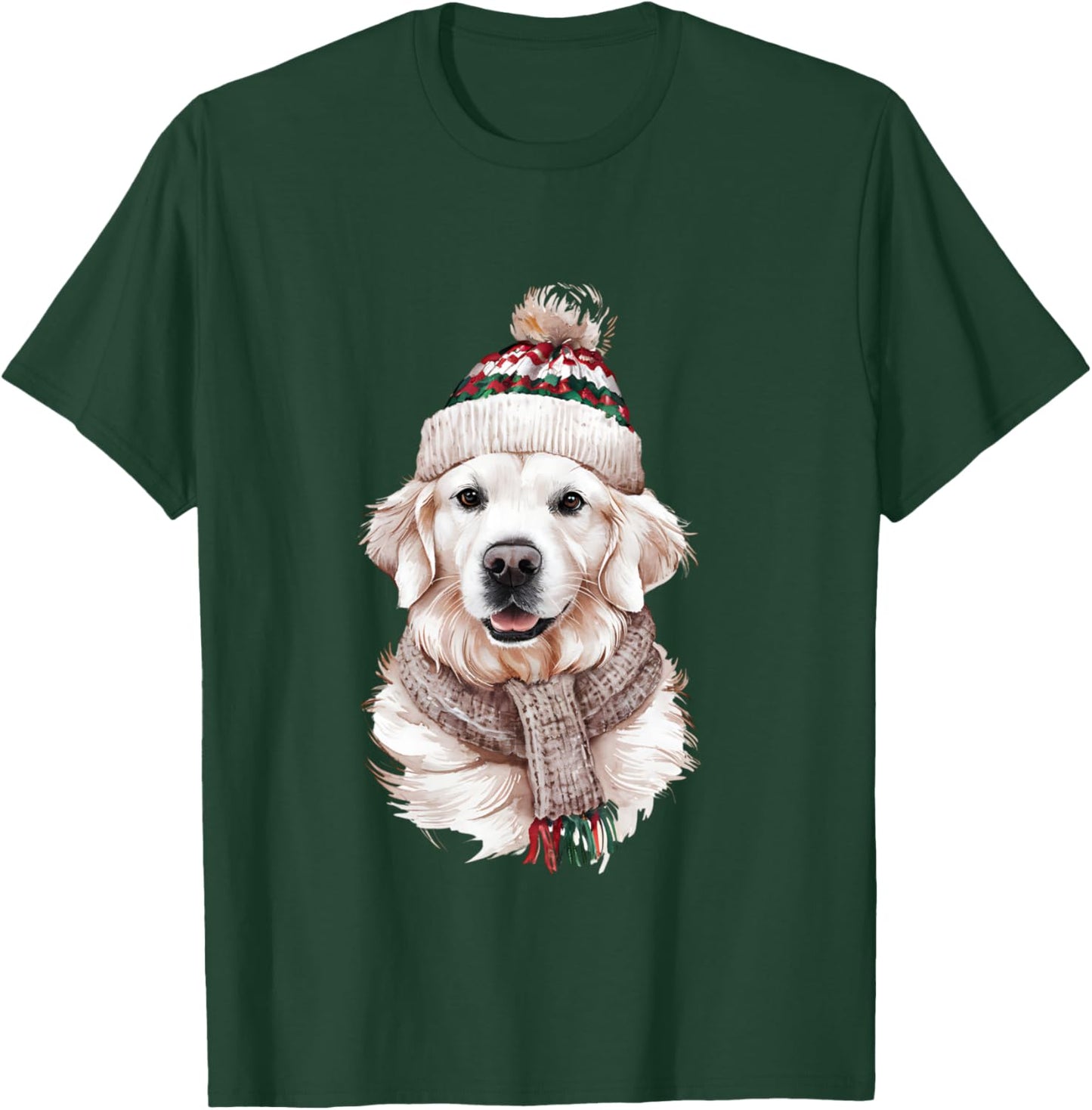 White English Cream Golden Retriever Mom Dog Puppy Christmas T-Shirt - T-Shirt | Forest
