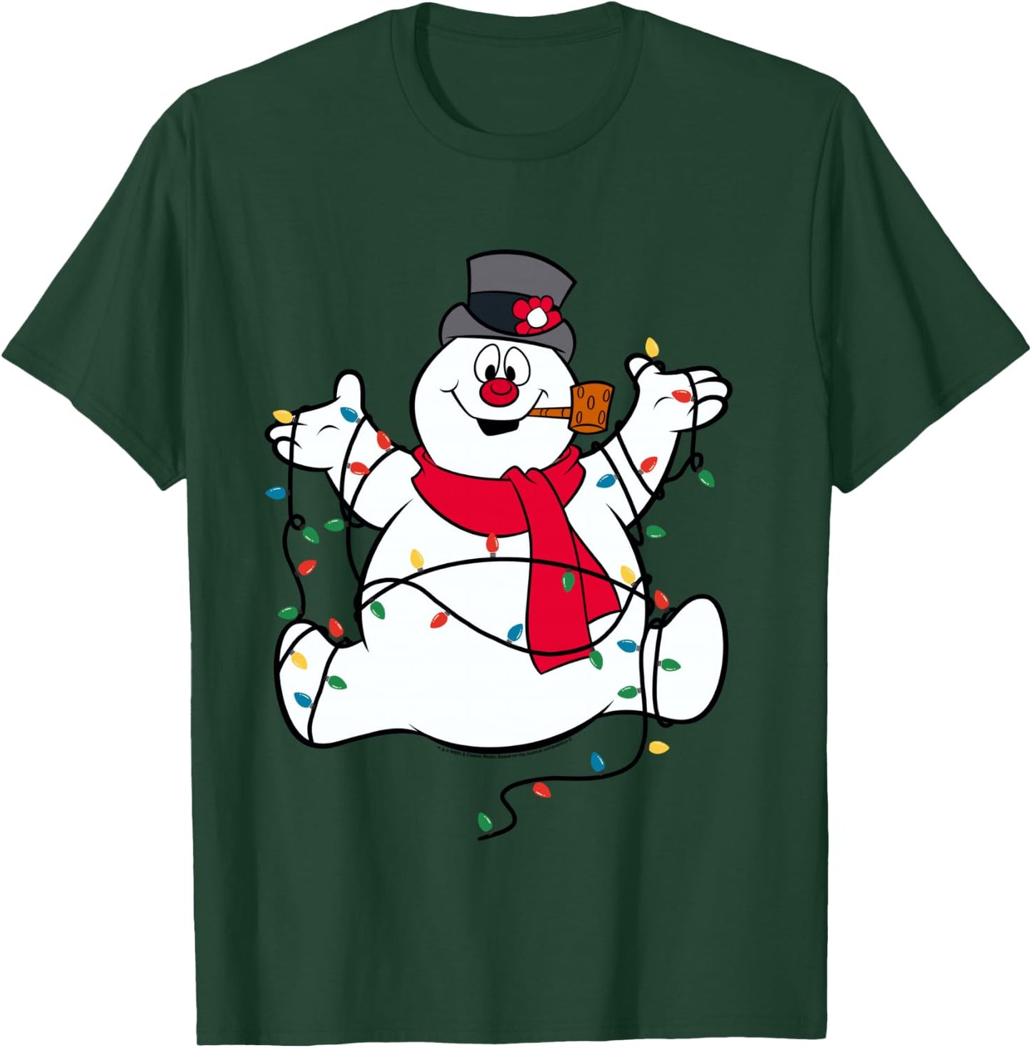 Frosty The Snowman Christmas Lights Portrait T-Shirt - T-Shirt | Forest