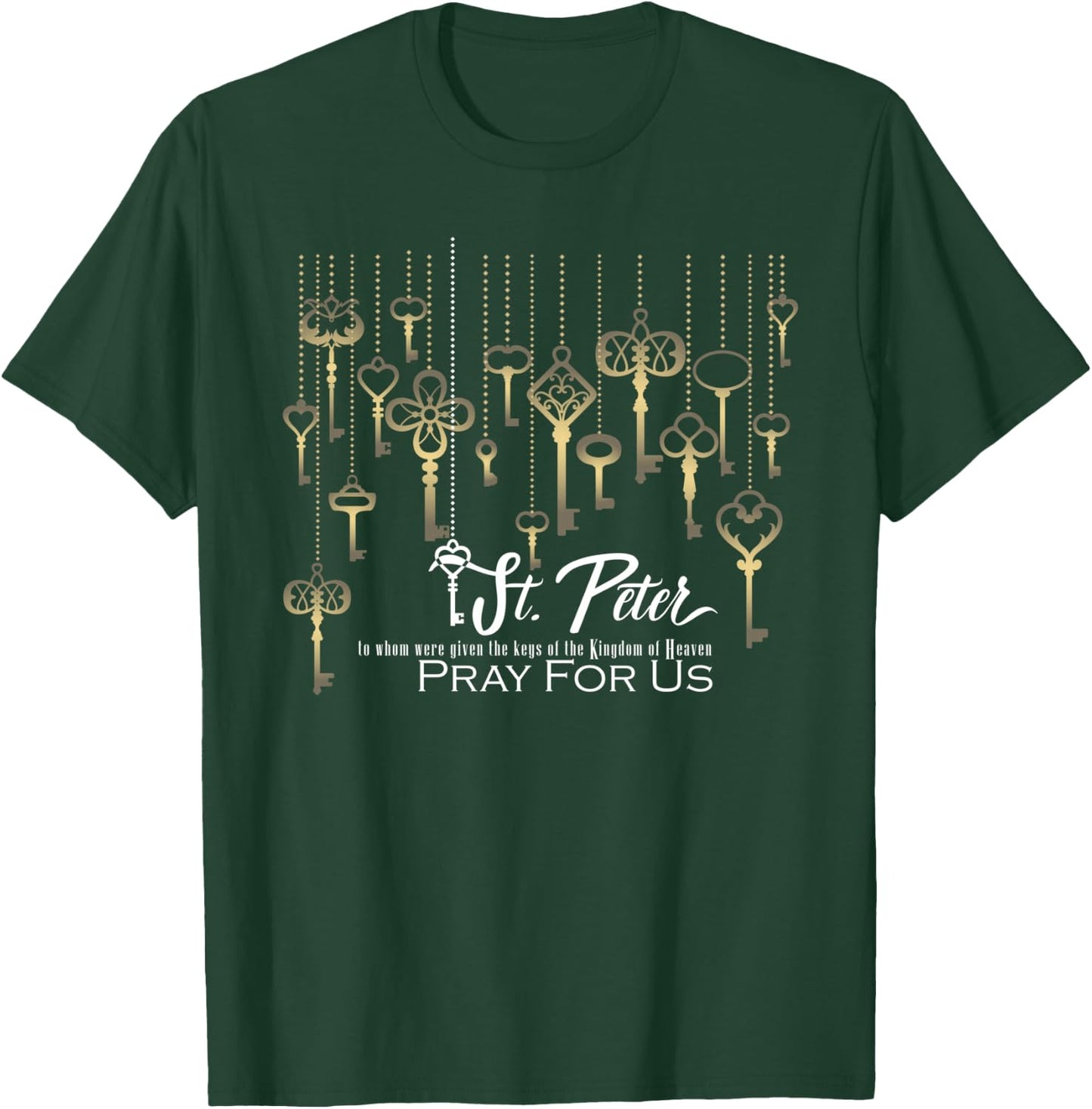 St. Peter Keys to the Kingdom of Heaven Apostles Saints T-Shirt - T-Shirt | Forest