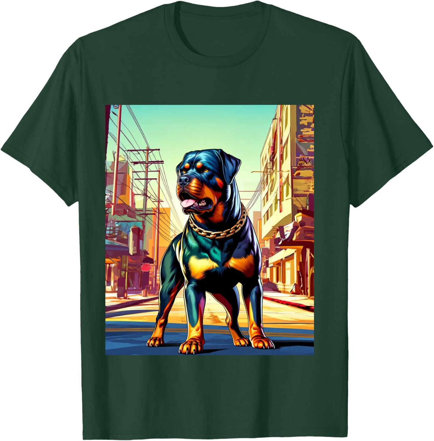 GTA Rottweiler Style T-Shirt - T-Shirt | Forest