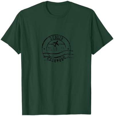 Dublin Ireland Travel Vintage Passport Stamp T-Shirt - T-Shirt | Forest