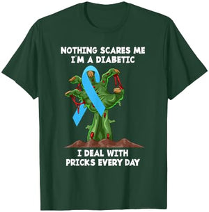Funny T1D Diabetic Type 1 Diabetes Awareness Halloween T-Shirt - T-Shirt | Forest