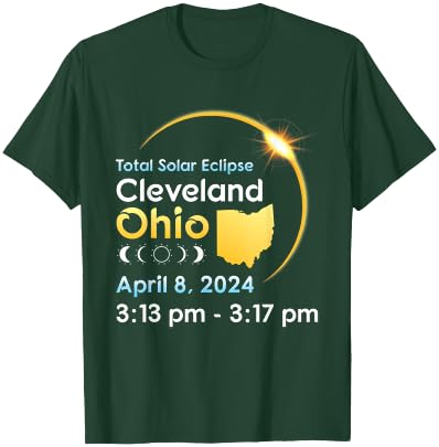 Totality Solar Eclipse In Cleveland Ohio On April 08 2024 T-Shirt - T-Shirt | Forest