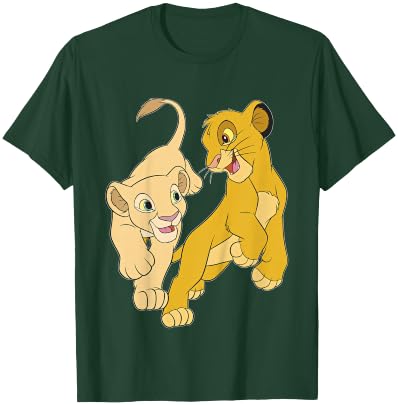 Disney Lion King Simba And Nala Playful Portrait T-Shirt - T-Shirt | Forest
