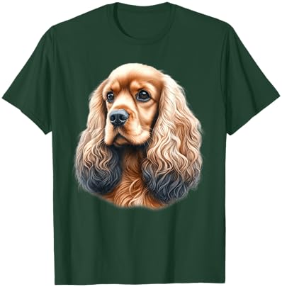 Cocker Spaniel Dog Portrait T-Shirt - T-Shirt | Forest