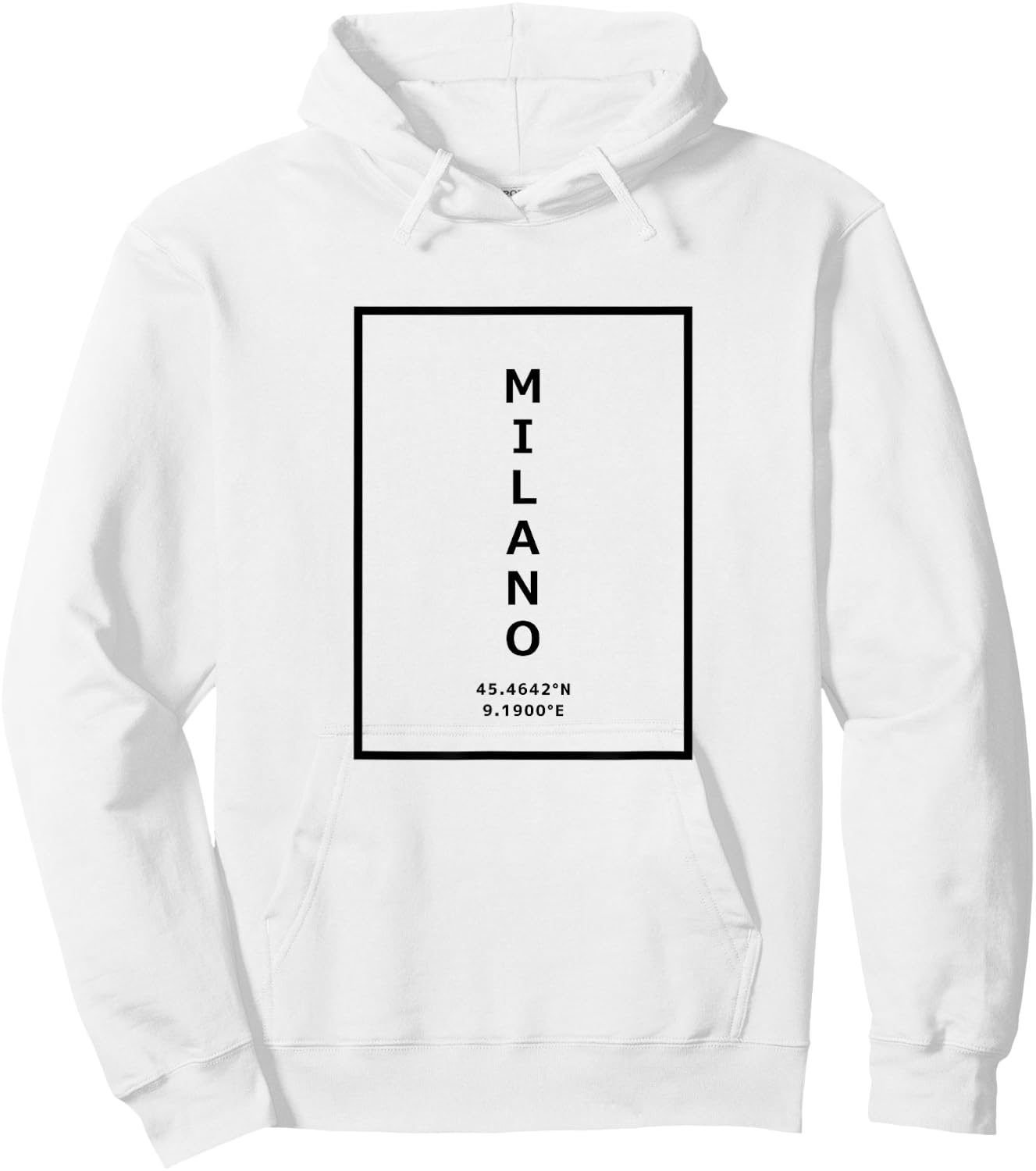 Milano Italy Coordinates Minimalist Hoodie - Hoodie | White