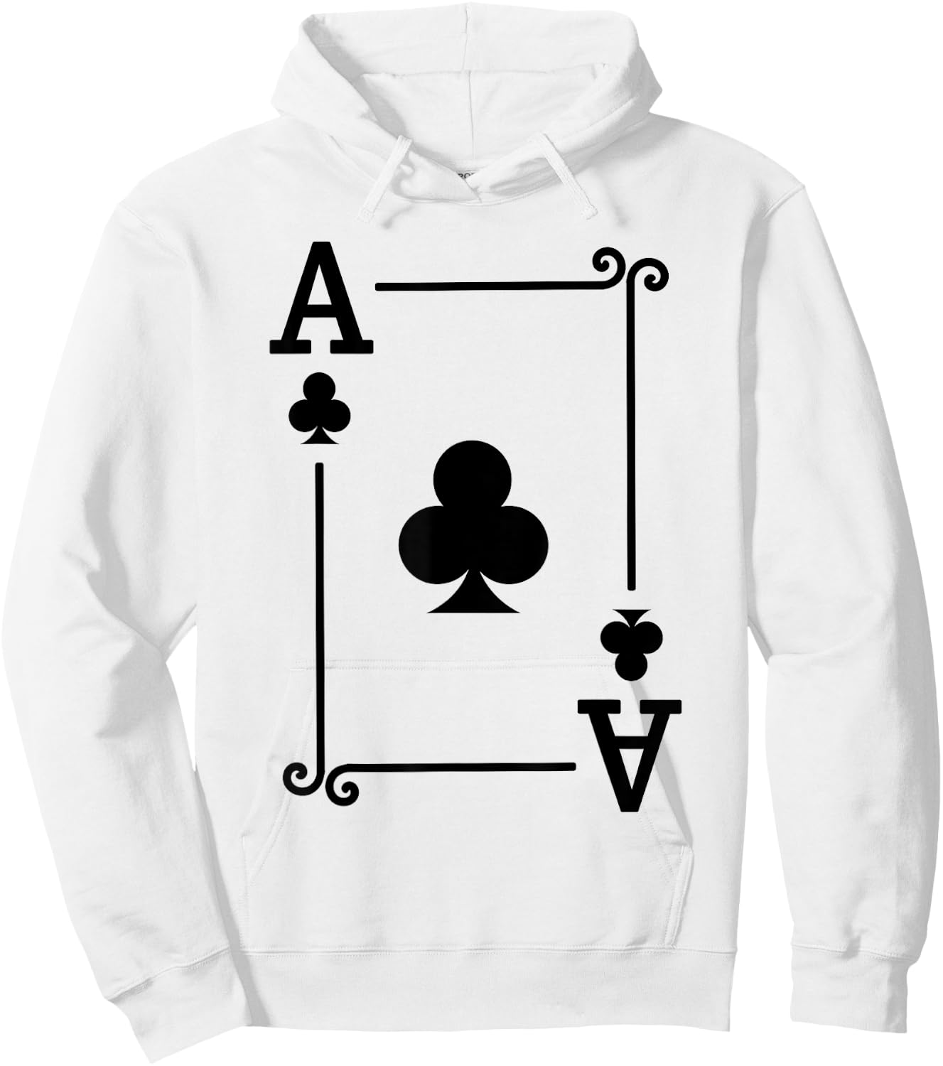 Playing Cards - Matching Clubs Card Suits - Ace Card Hoodie - Hoodie | White