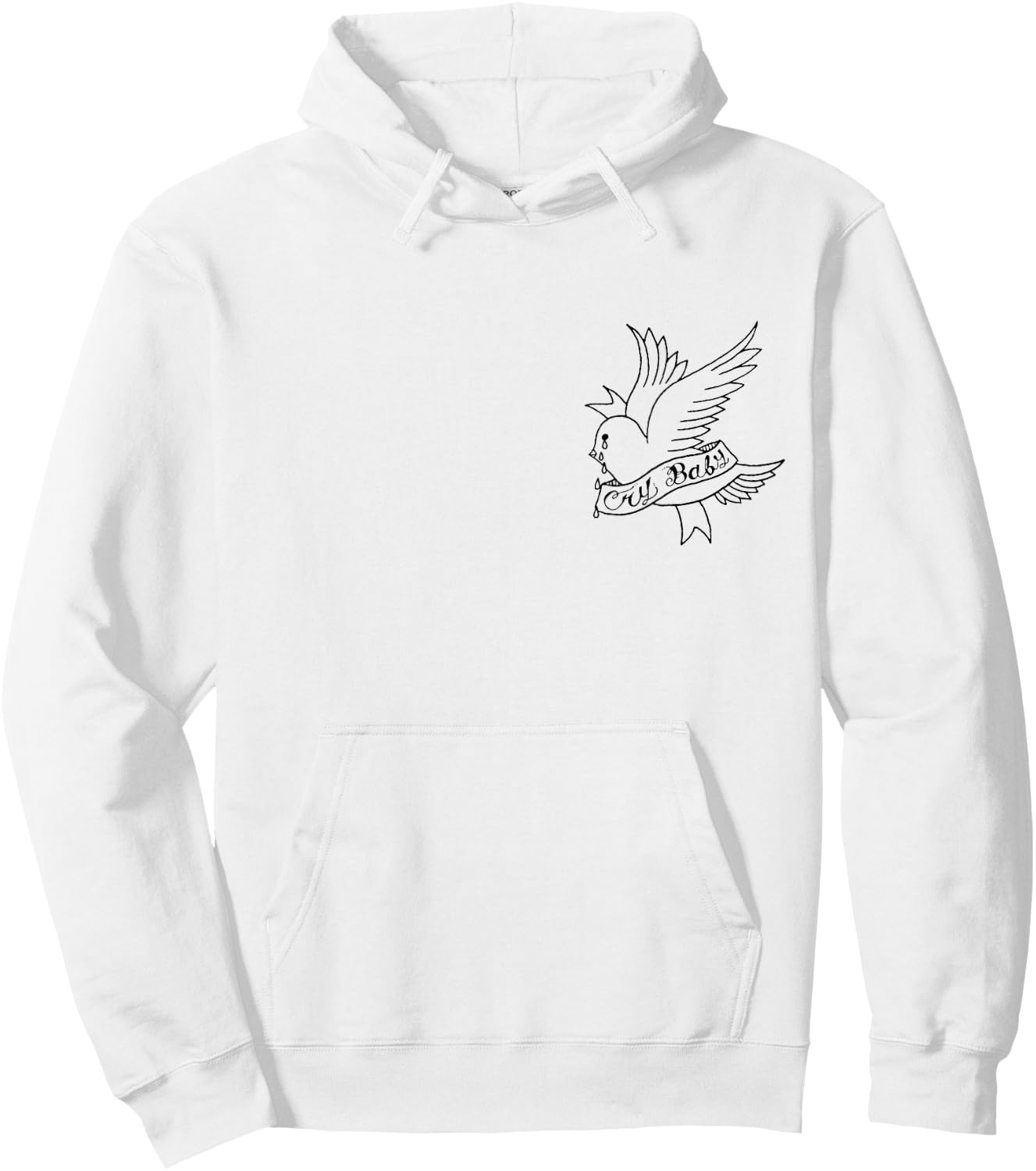 Cry Baby Aesthetic Tattoo Crybaby Bird Hoodie - Hoodie | White