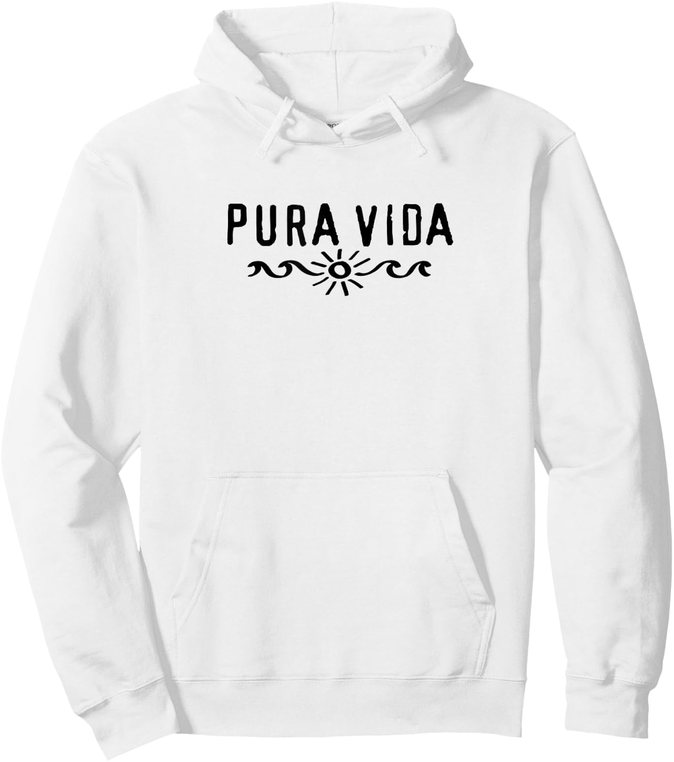 Pure Life, Costa Rica, wave, sun, happiness, motivation, fun Hoodie - Hoodie | White