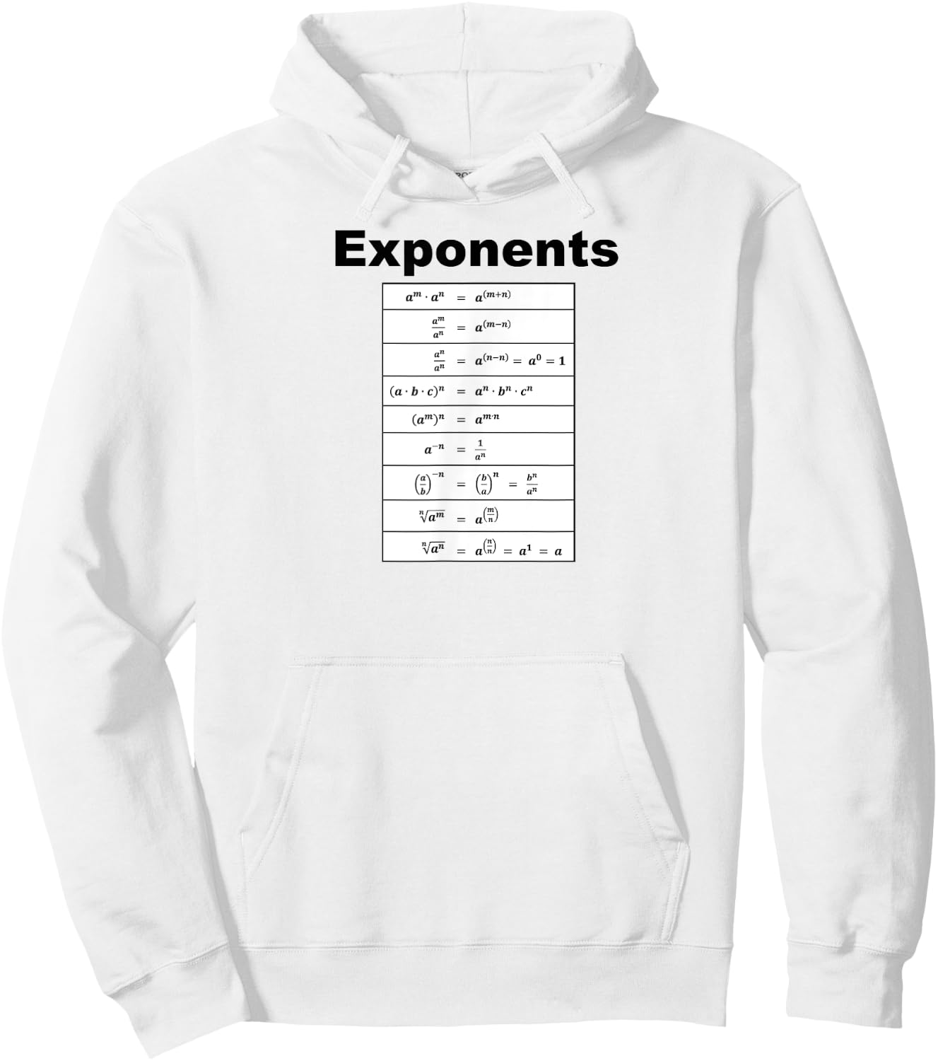 Kathryn Paulk Educational Math Algebra Exponents Hoodie - Hoodie | White