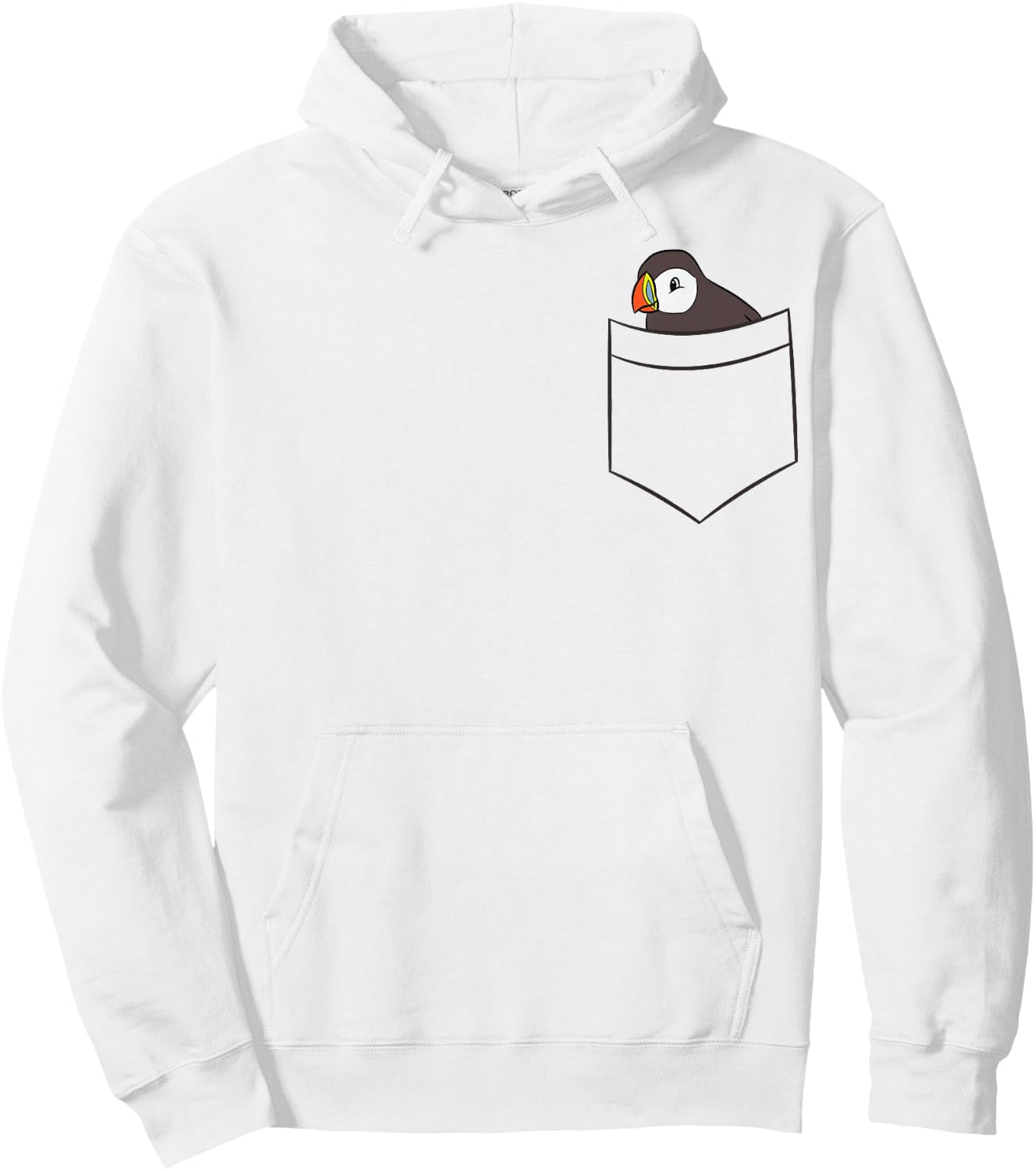 Puffin In The Pocket Seabird Iceland Pocket Puffin Hoodie - Hoodie | White