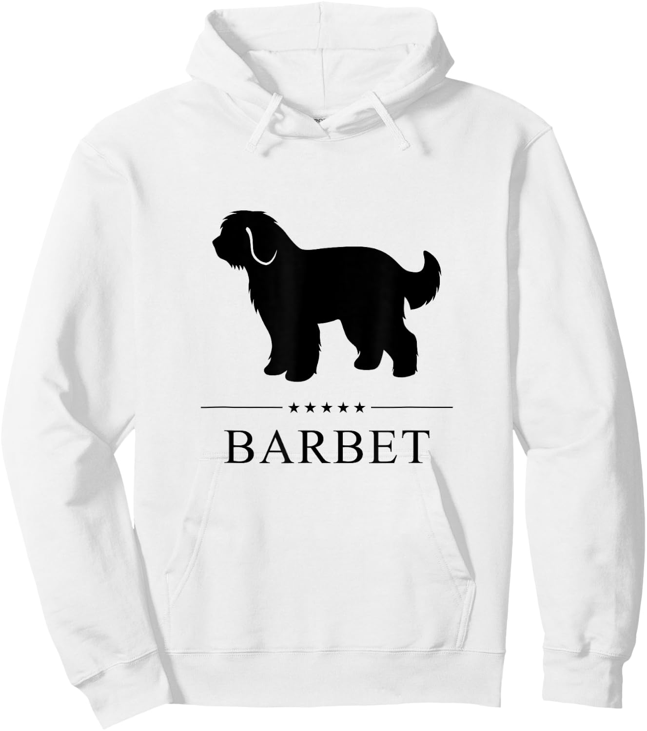 Barbet Dog Black Silhouette Hoodie - Hoodie | White