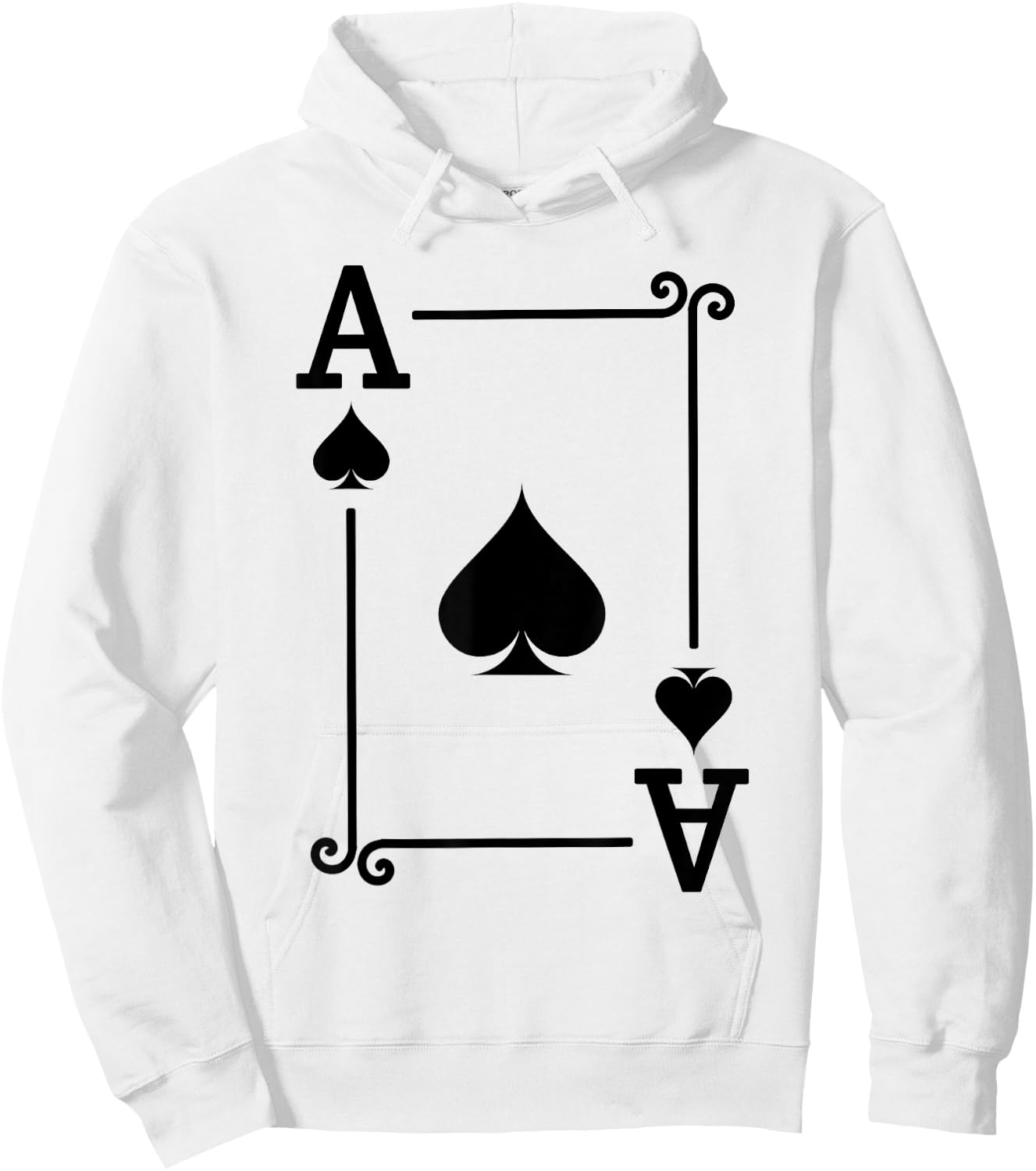 Playing Cards - Matching Spades Card Suits - Ace Card Hoodie - Hoodie | White