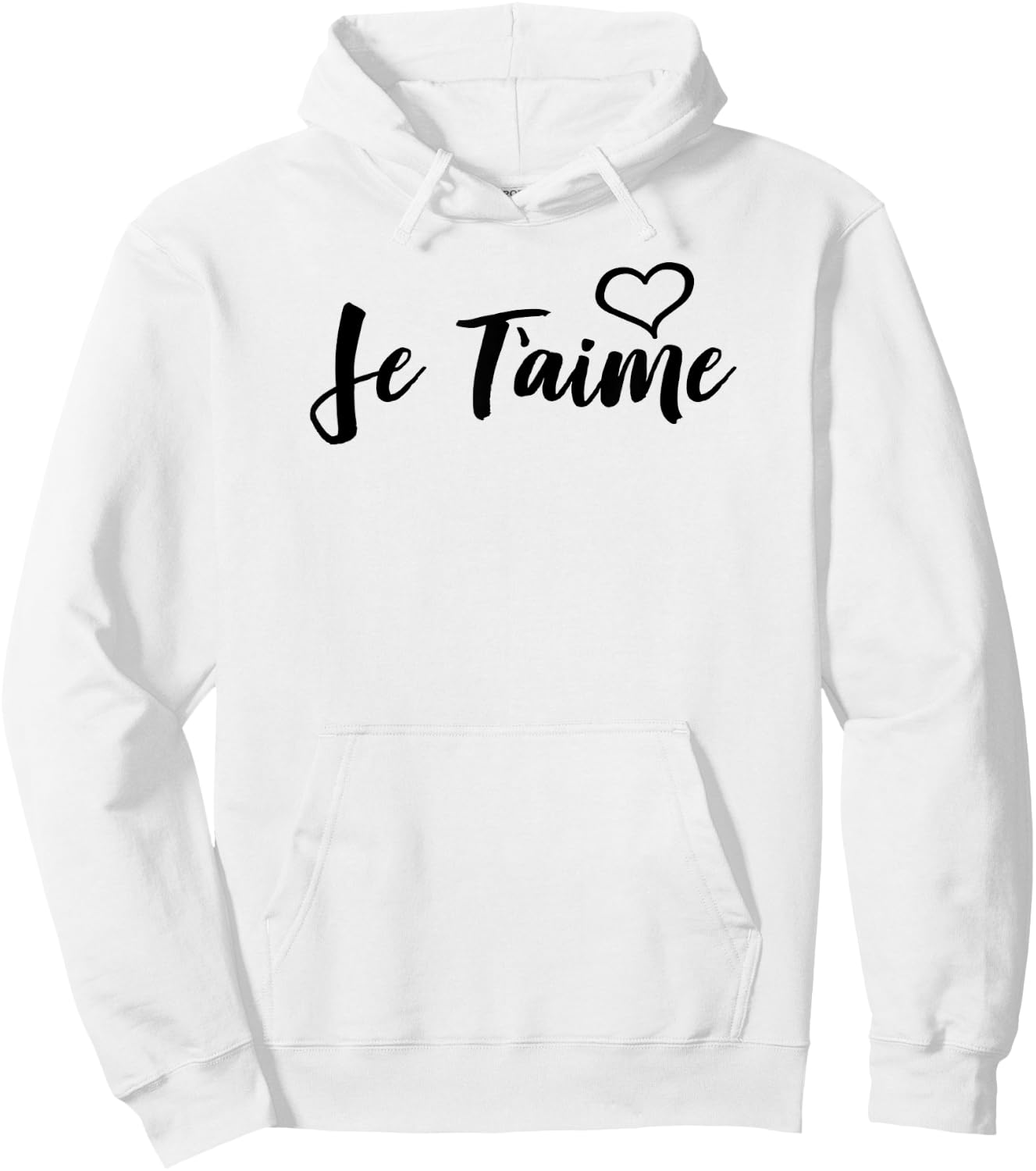 Je T'aime Heart French Hoodie - Hoodie | White