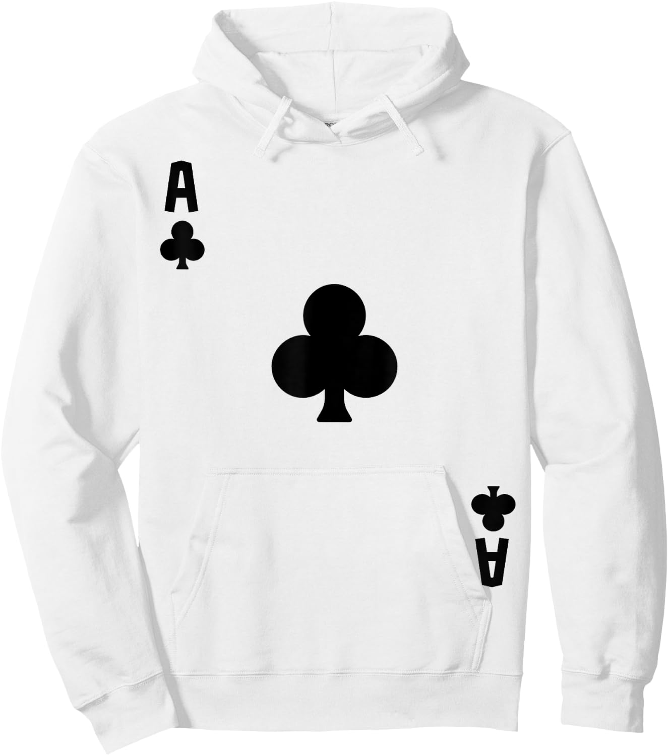 Ace of Clubs Cards Deck Halloween Costume Hoodie - Hoodie | White