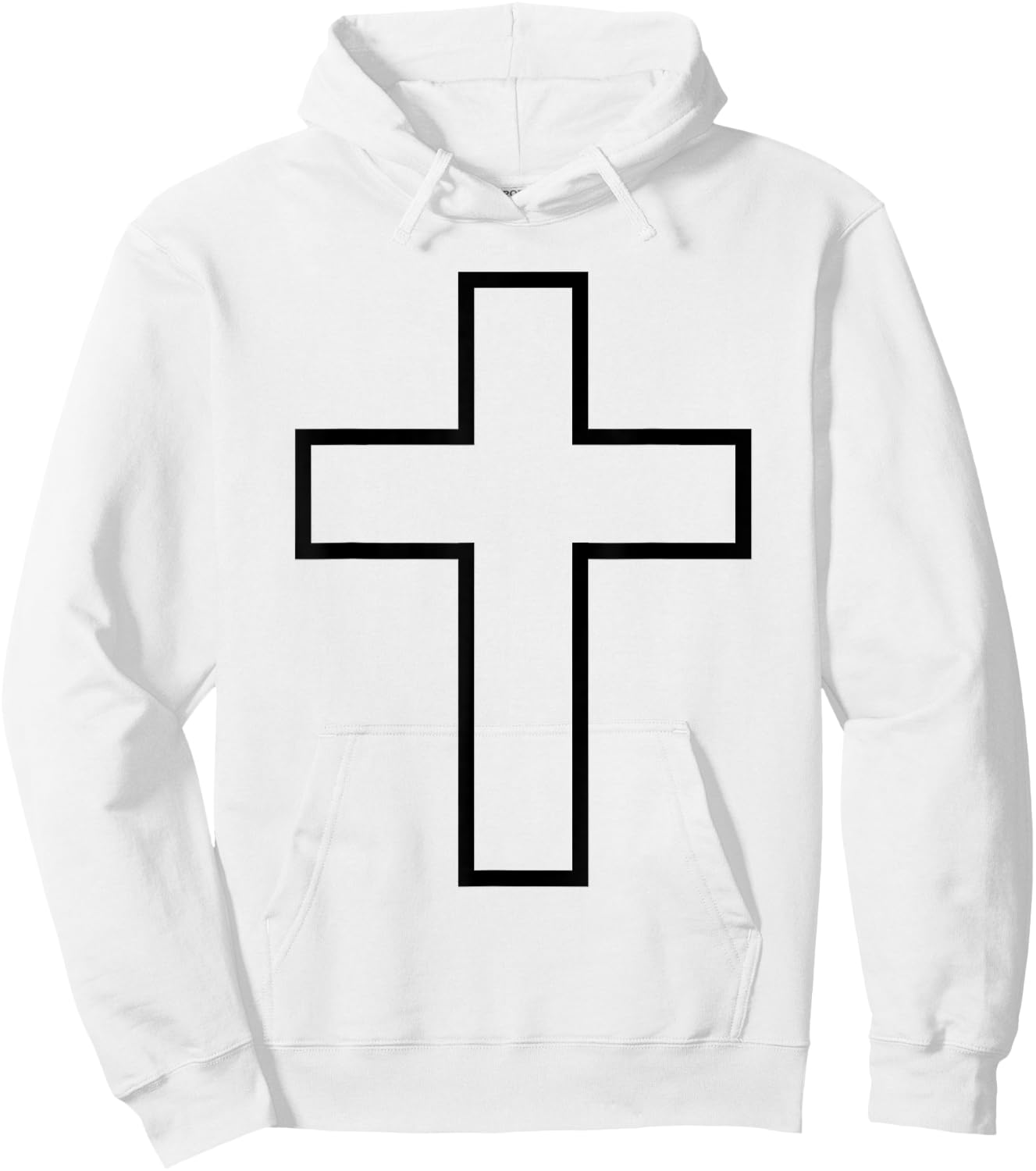 Black Cross Symbol Silhouette Outfit Sacred God Design Cross Hoodie - Hoodie | White