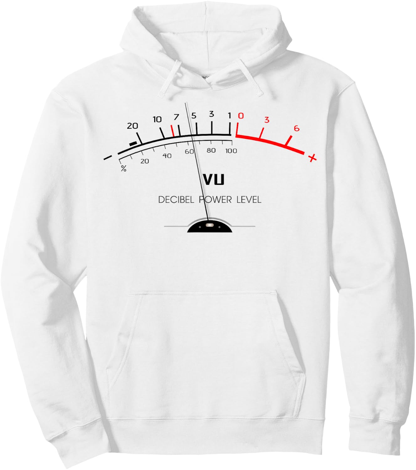 Retro VU Meter Sound Level Studio Hi-Fi Vintage Stereo Music Hoodie - Hoodie | White