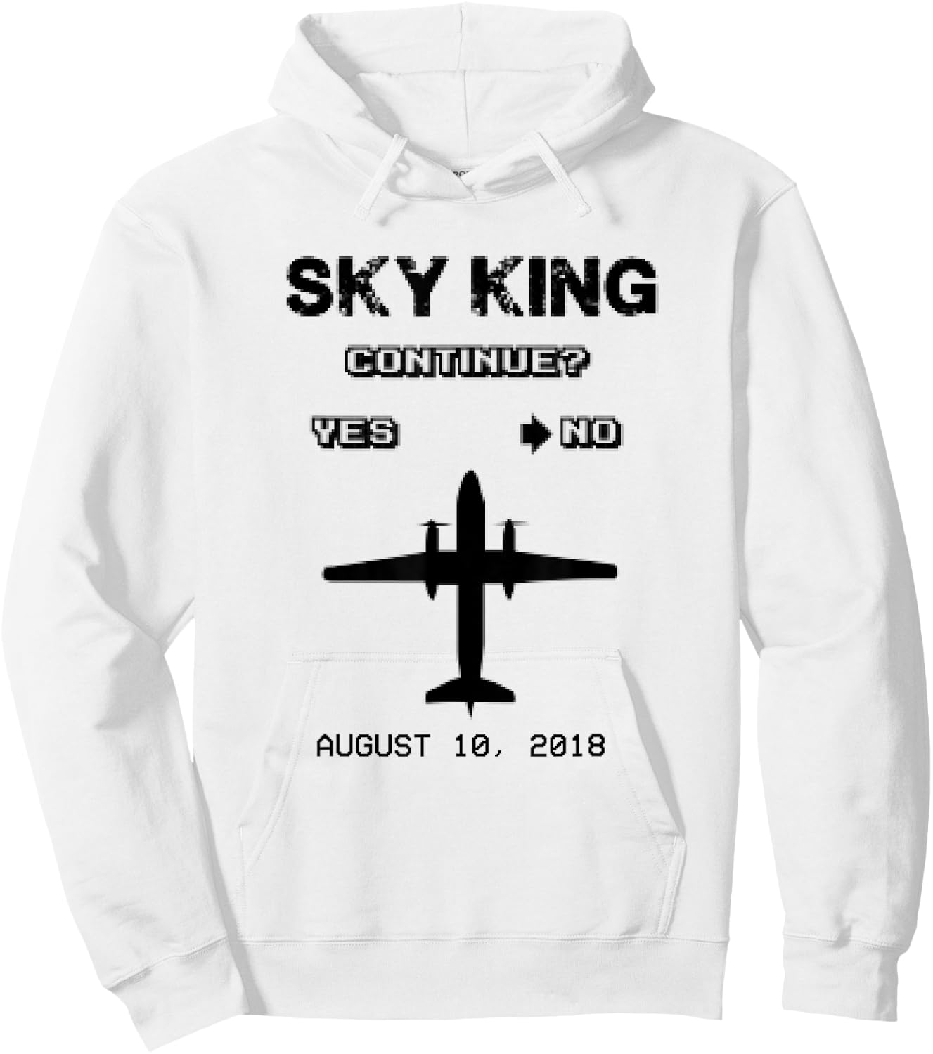 Sky King Tribute Q400 Game Over Continue Screen Hoodie - Hoodie | White