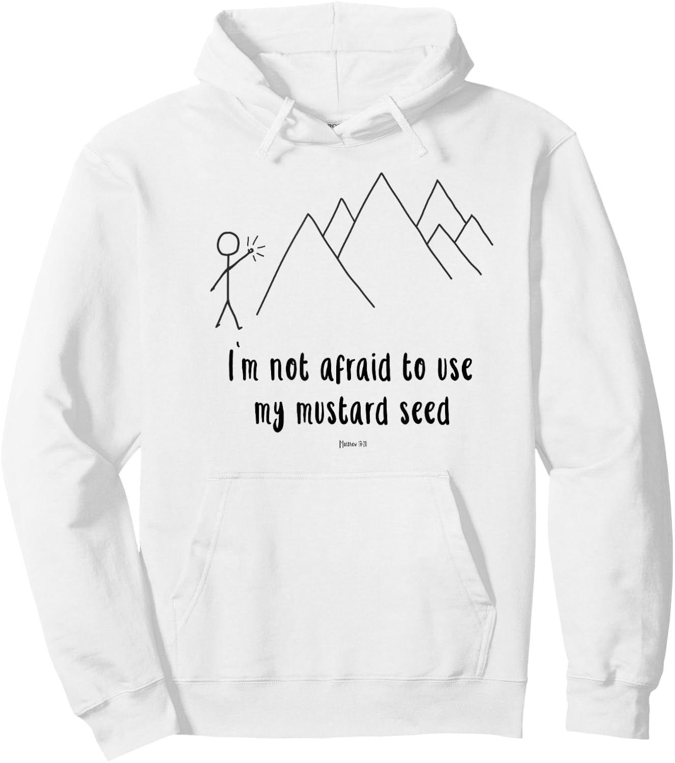 Faith Moves Mountains Mustard Size Christian Teen Youth Hoodie - Hoodie | White