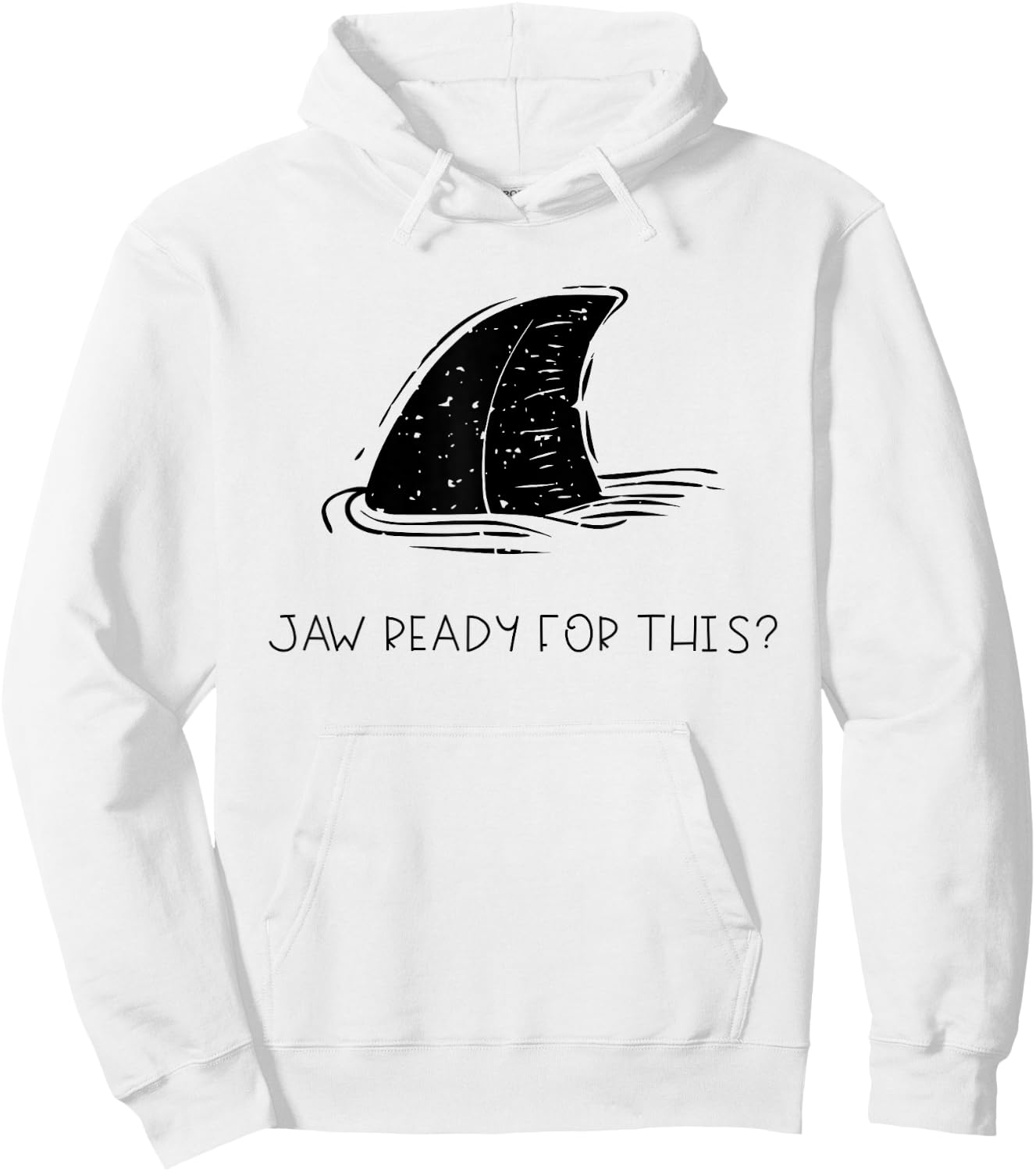 Jaw Ready for This Distressed Summer Beach Funny Shark Fin Hoodie - Hoodie | White