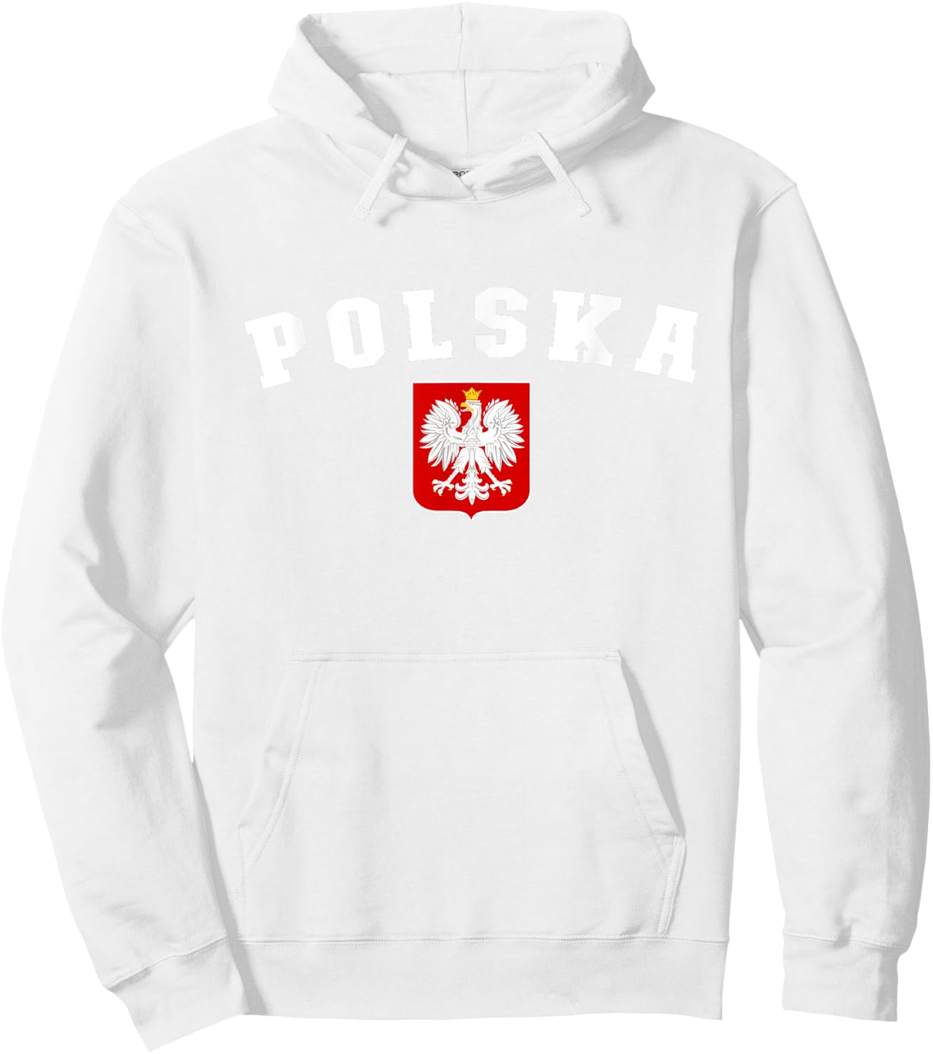 Polska, Polish White Eagle, Polish Emblem, Retro Polish Red Hoodie - Hoodie | White
