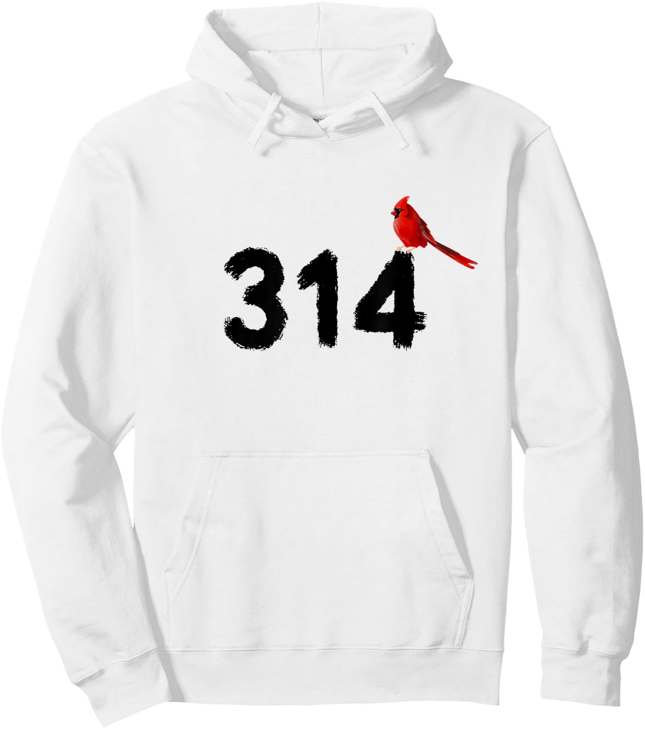 GGT 314 Saint Louis MO Red Bird Cardinal STL Area Code Hoodie - Hoodie | White