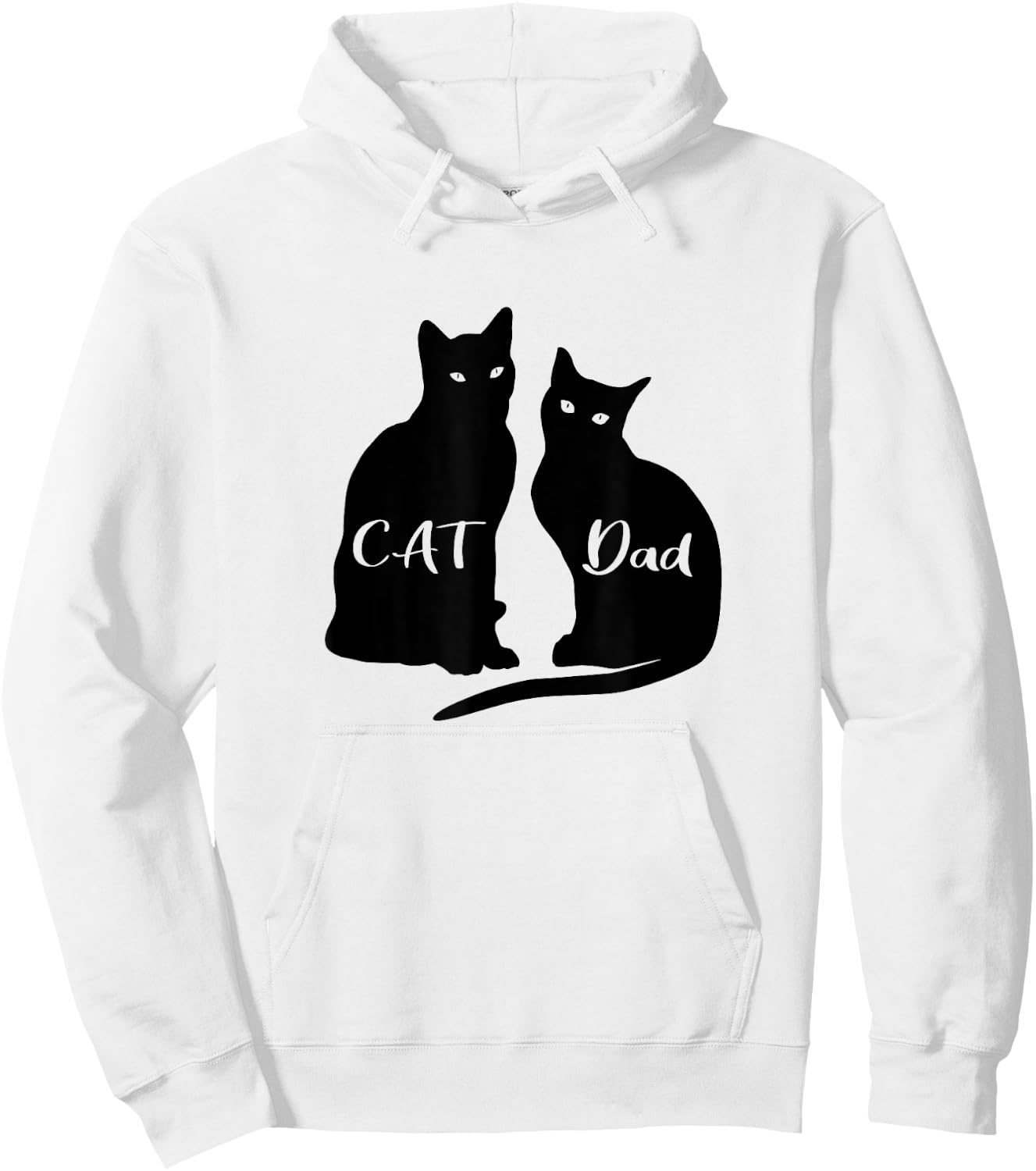 Cat Dad Black Cat Animal Women Kids Hoodie - Hoodie | White
