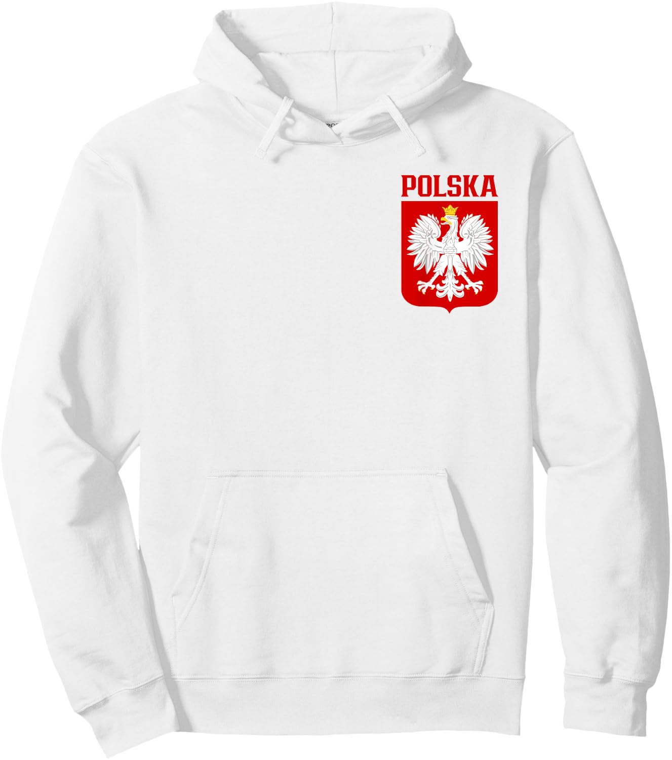 Polska, Polish White Eagle, Godlo Polskie Orzel na Sercu Hoodie - Hoodie | White