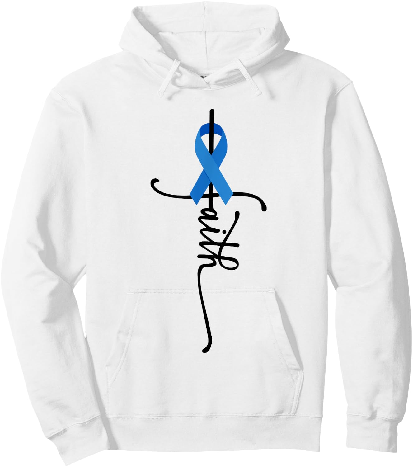 Colon Cancer Awareness Colon Cancer Faith - Grey, , Short Sleeve, Small Hoodie - Hoodie | White