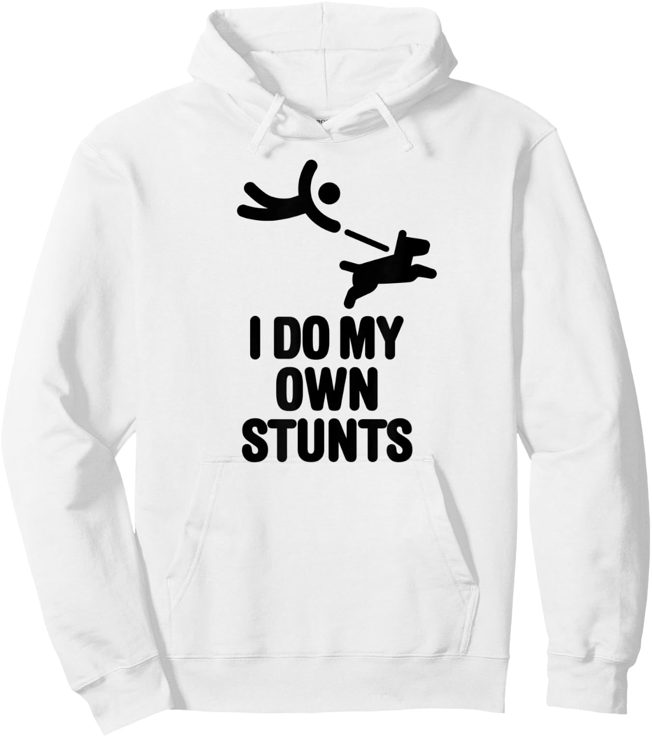 I do my own stunts funny big dog walking lovers dog walker Men Women Kids Hoodie - Hoodie | White