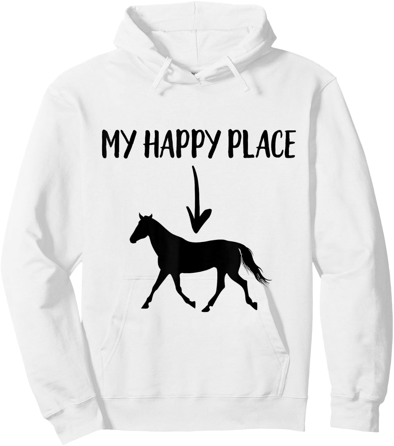 Horse My Happy Place Riding Equestrian Vaulting Dressage Hoodie - Hoodie | White