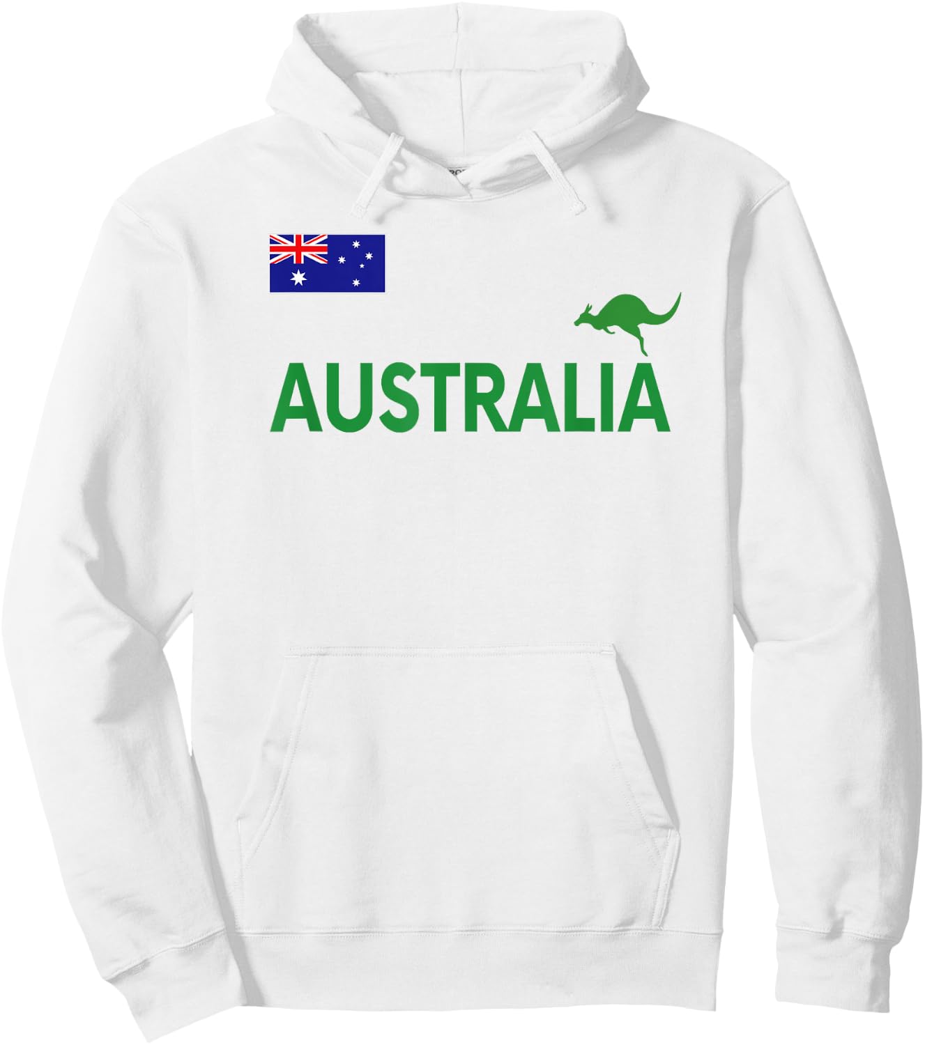 Australian Flag Kangaroo Soccer Rugby Football Swim Cheer Gift Hoodie - Hoodie | White