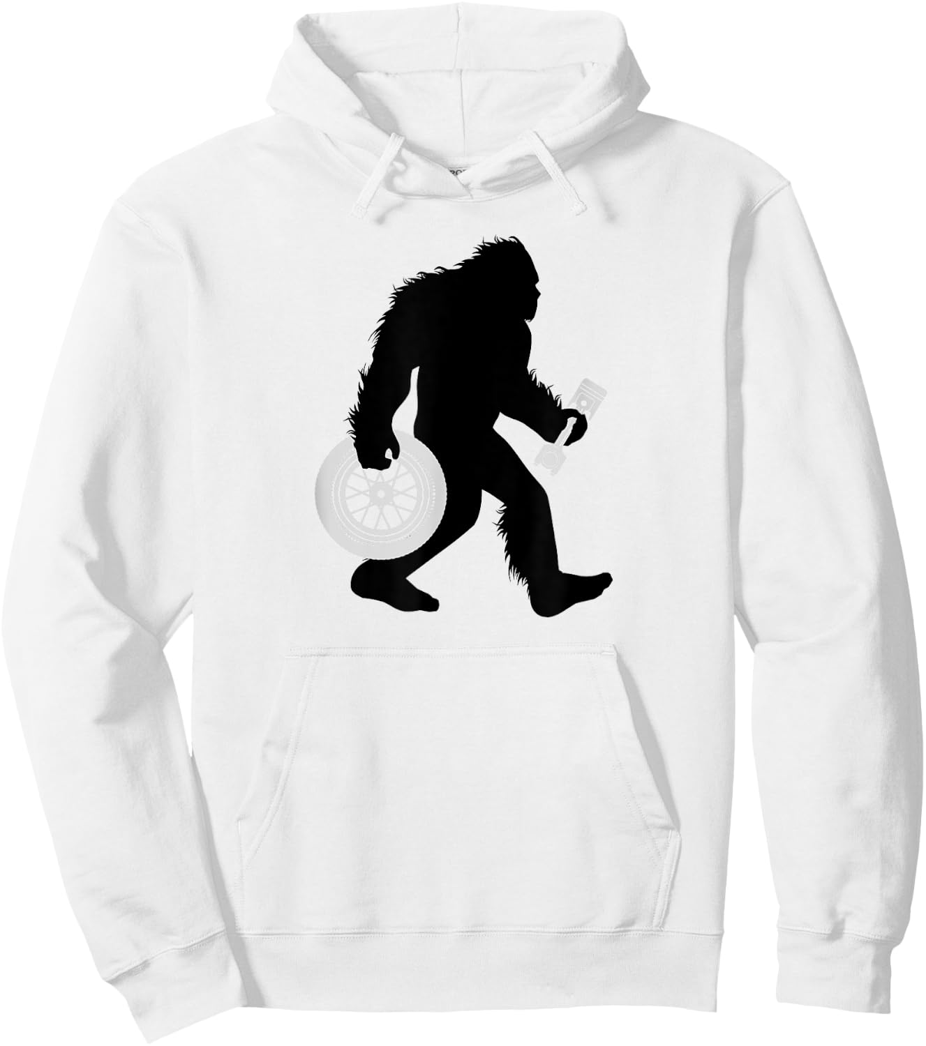 Bigfoot Mechanic Sasquatch Tire Technician Hoodie - Hoodie | White