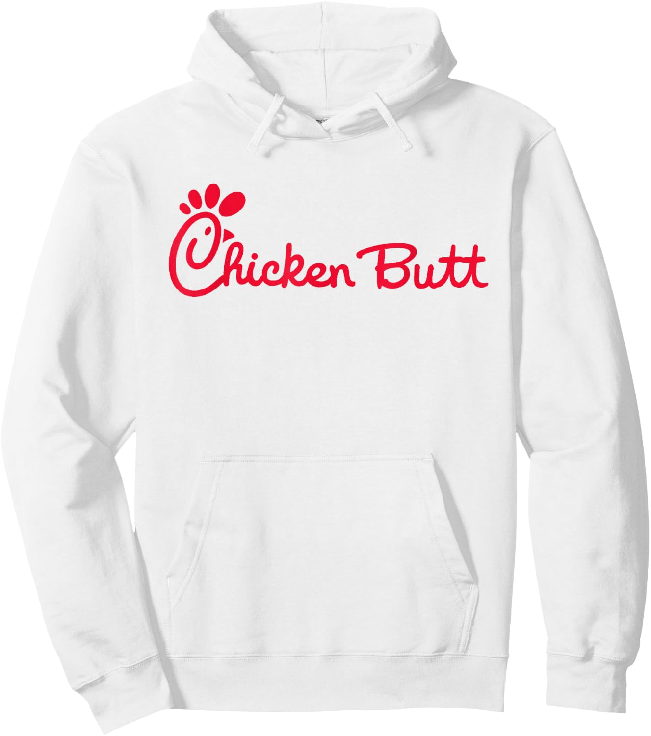 Casual Biscuits Chicken Butt - -Adults, Kids - White - Short Sleeve - Cotton 60%, Polyester 40% Hoodie - Hoodie | White