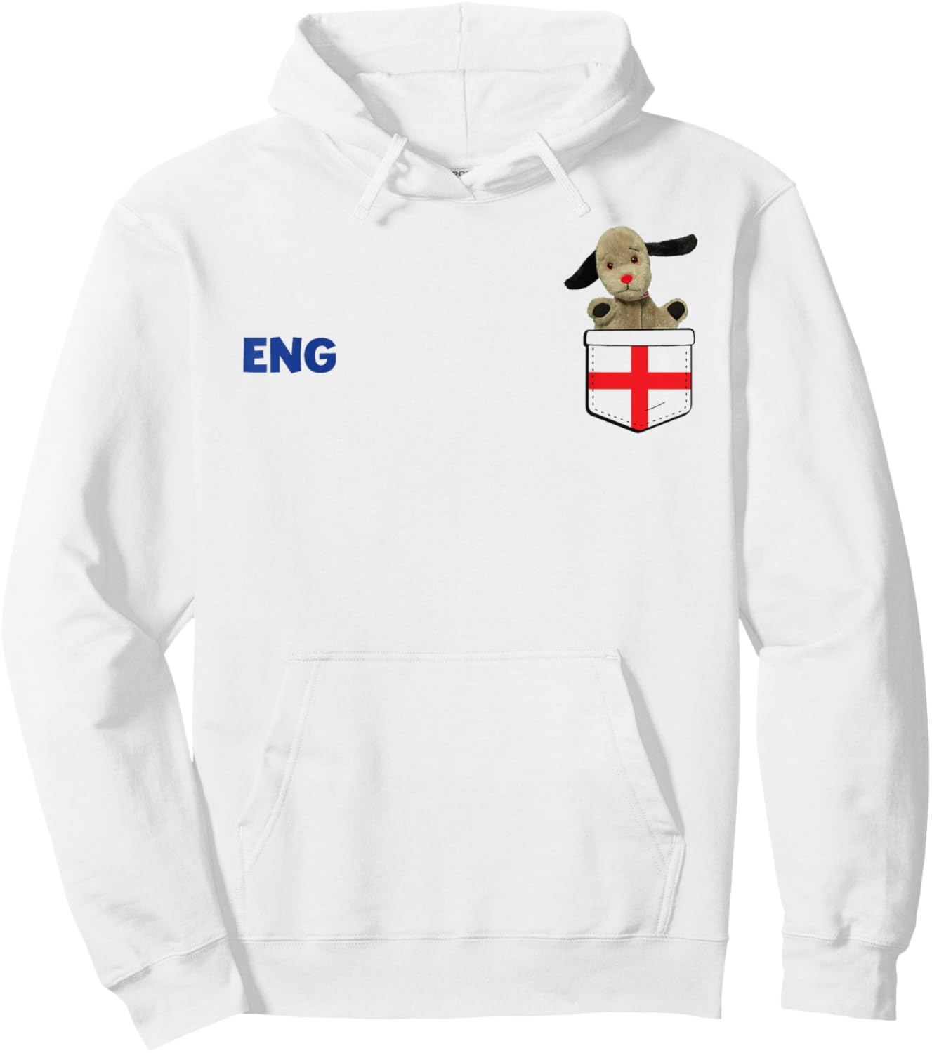 Euro Football Sweep England Chest Pocket Print Hoodie - Hoodie | White