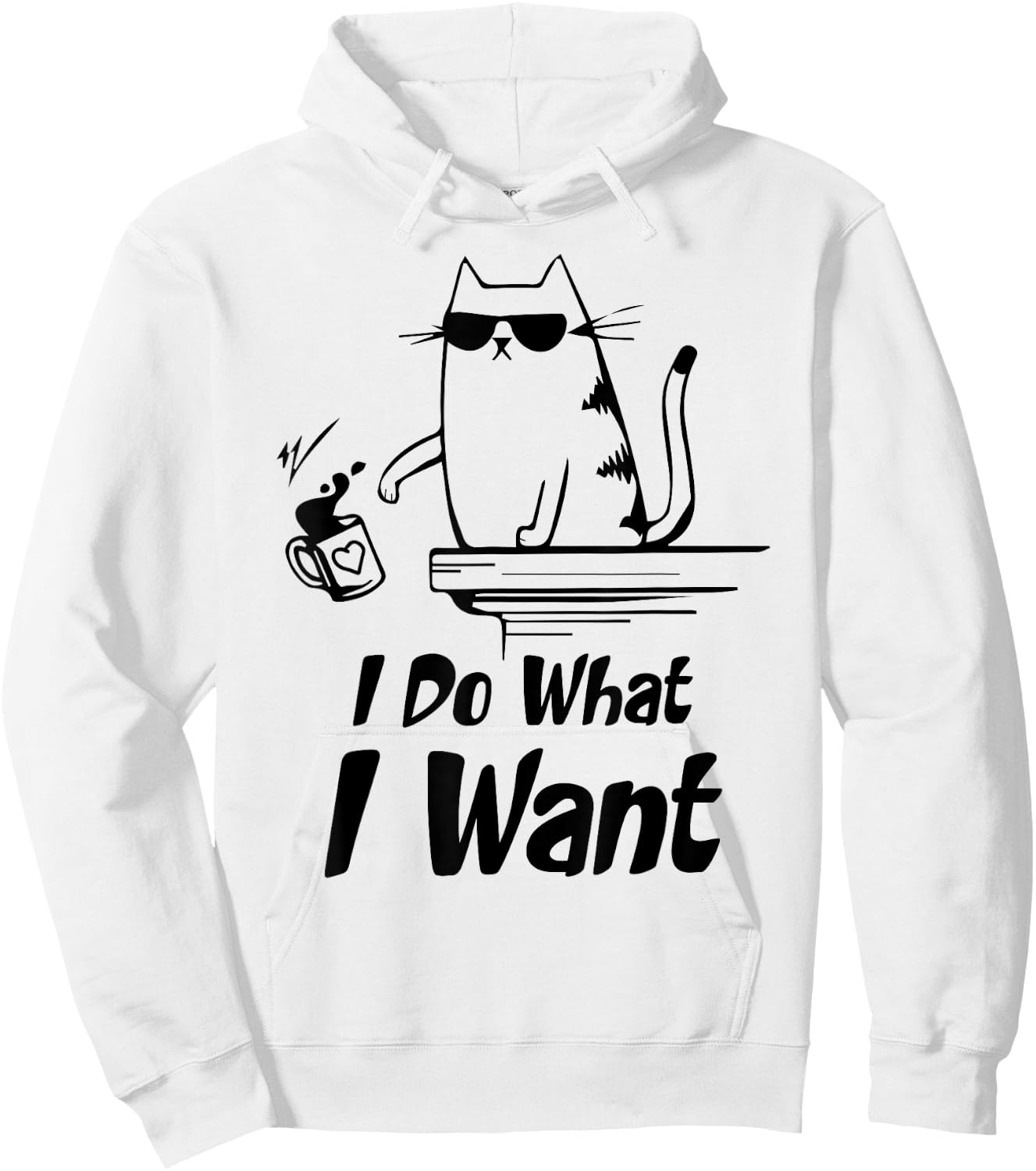 Do What I Want Black Cat Red Cup Funny Graphic Women Girls Kids Hoodie - Hoodie | White