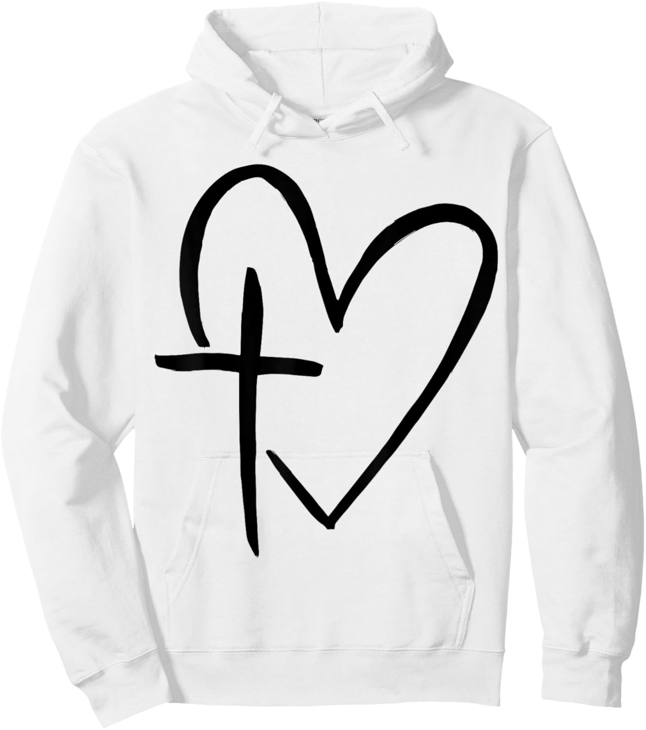 Stylish Cross In Heart Christian Heart Christian Cross Hoodie - Hoodie | White