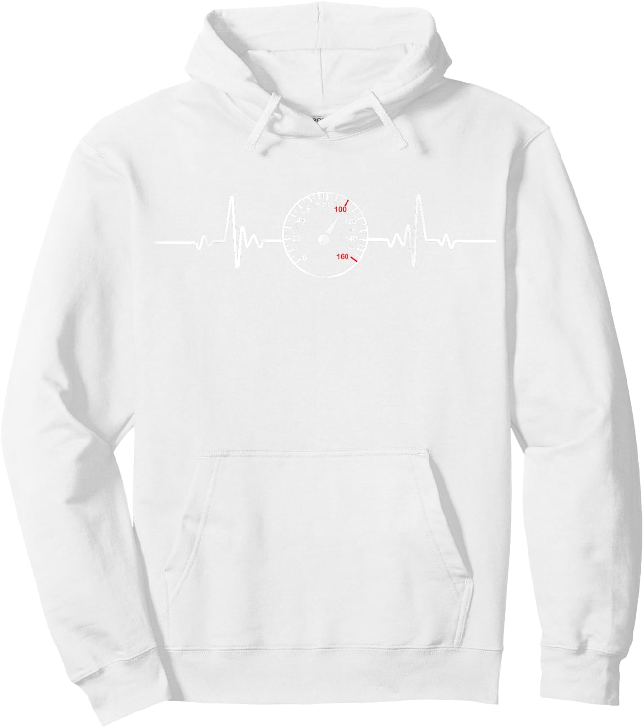 Heartbeat Car Guy Auto Garage Racing Men Dad Speedometer Hoodie - Hoodie | White