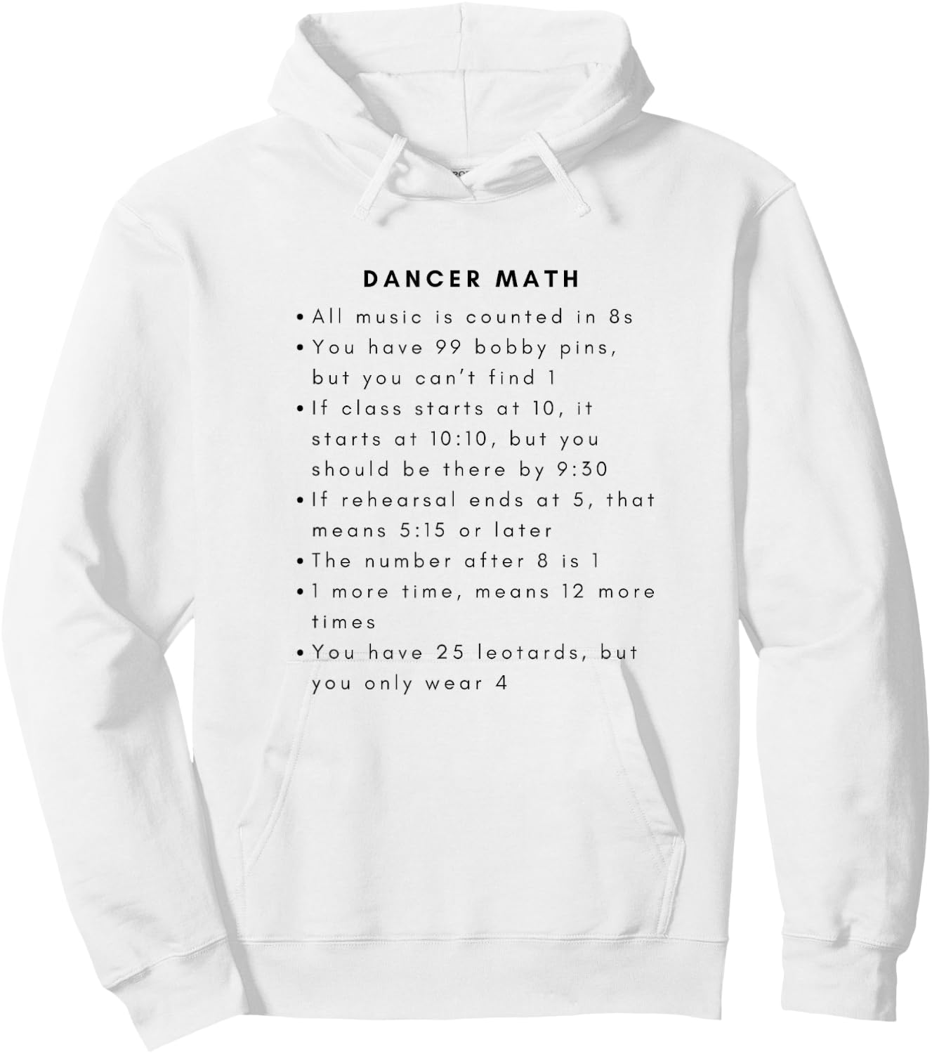 Funny DANCER MATH Ballet Ballerina Dance Graphic Hoodie - Hoodie | White
