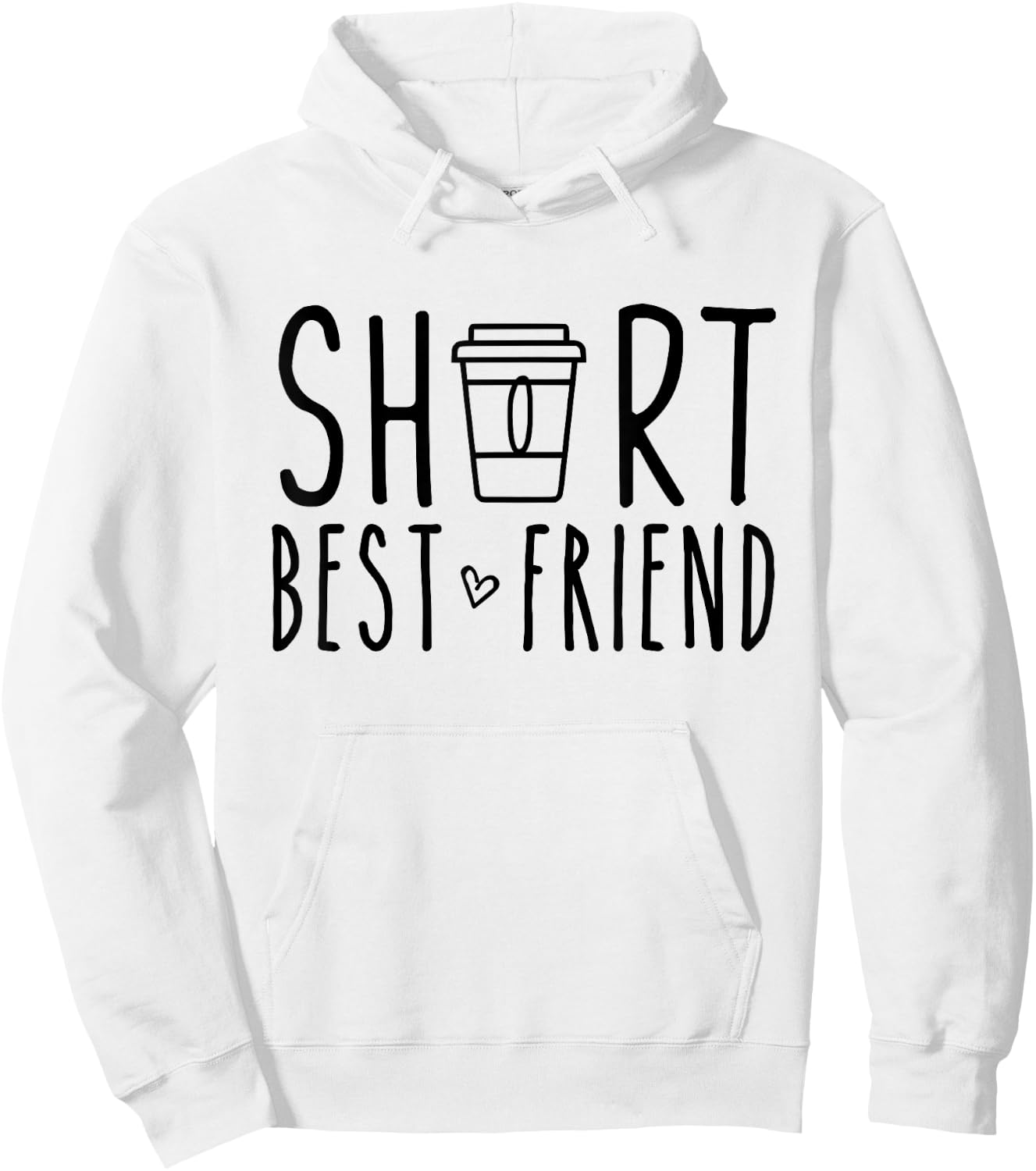 Short Best Friend Funny Coffee Matching BFF Outfit 2 Bestie Hoodie - Hoodie | White