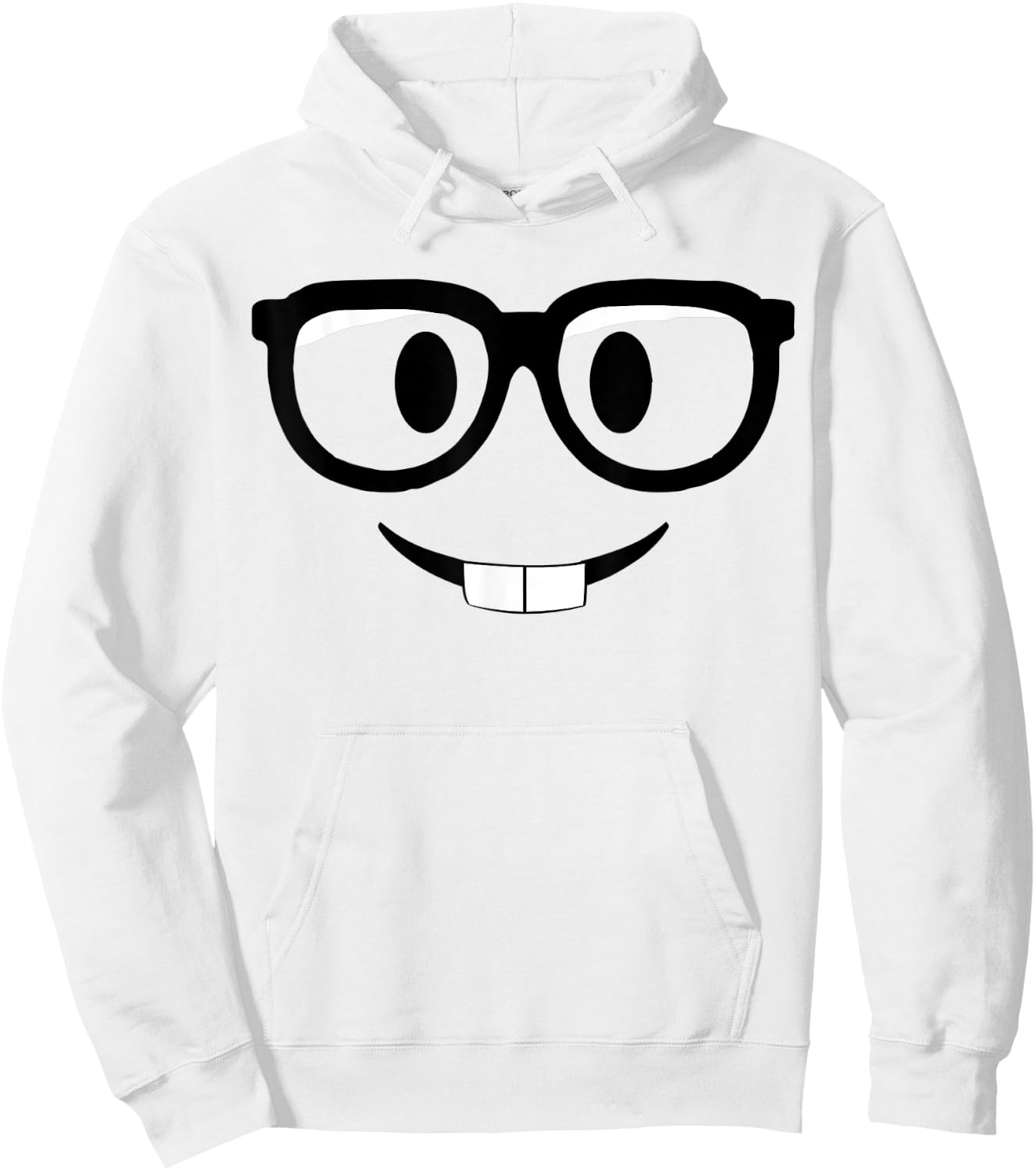 Nerd Emoticon With Glasses Hoodie - Hoodie | White