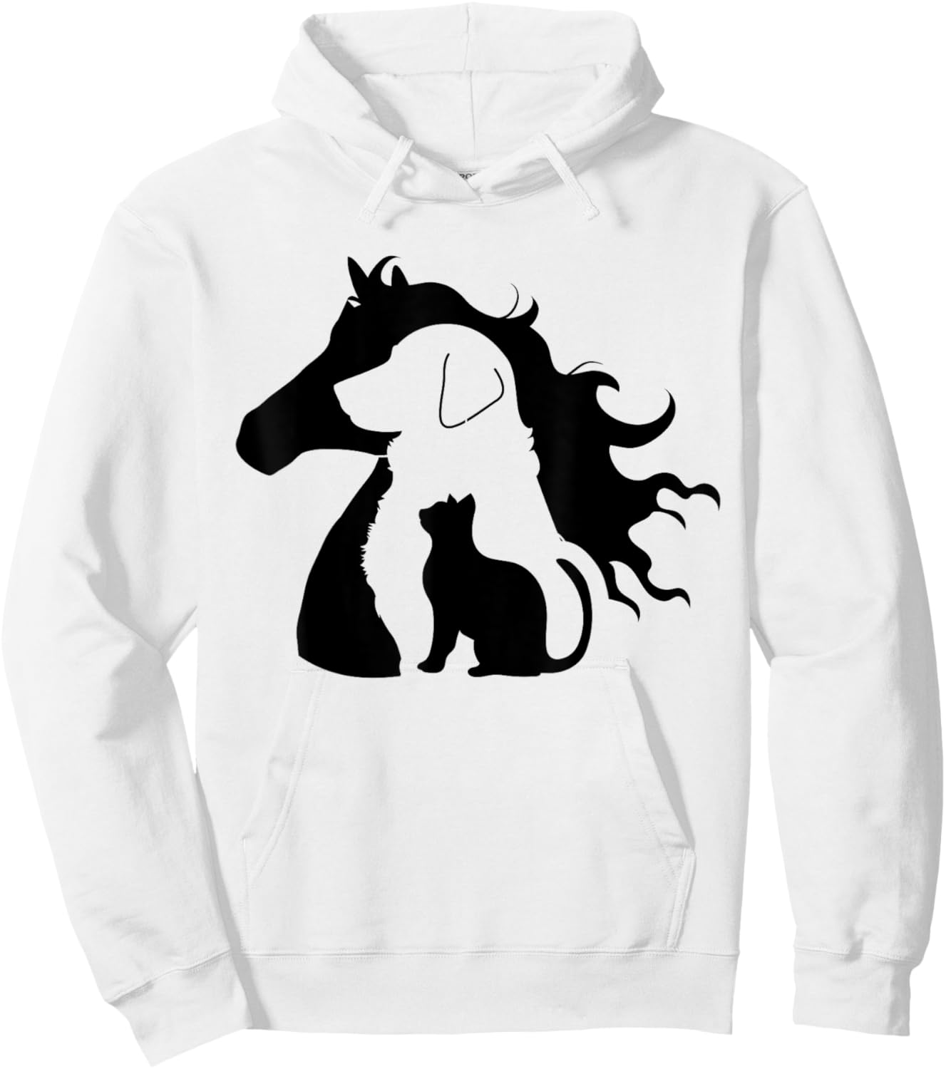 Cute Horse Dog Cat Lover Women Mom Dad Kids Toddler Hoodie - Hoodie | White